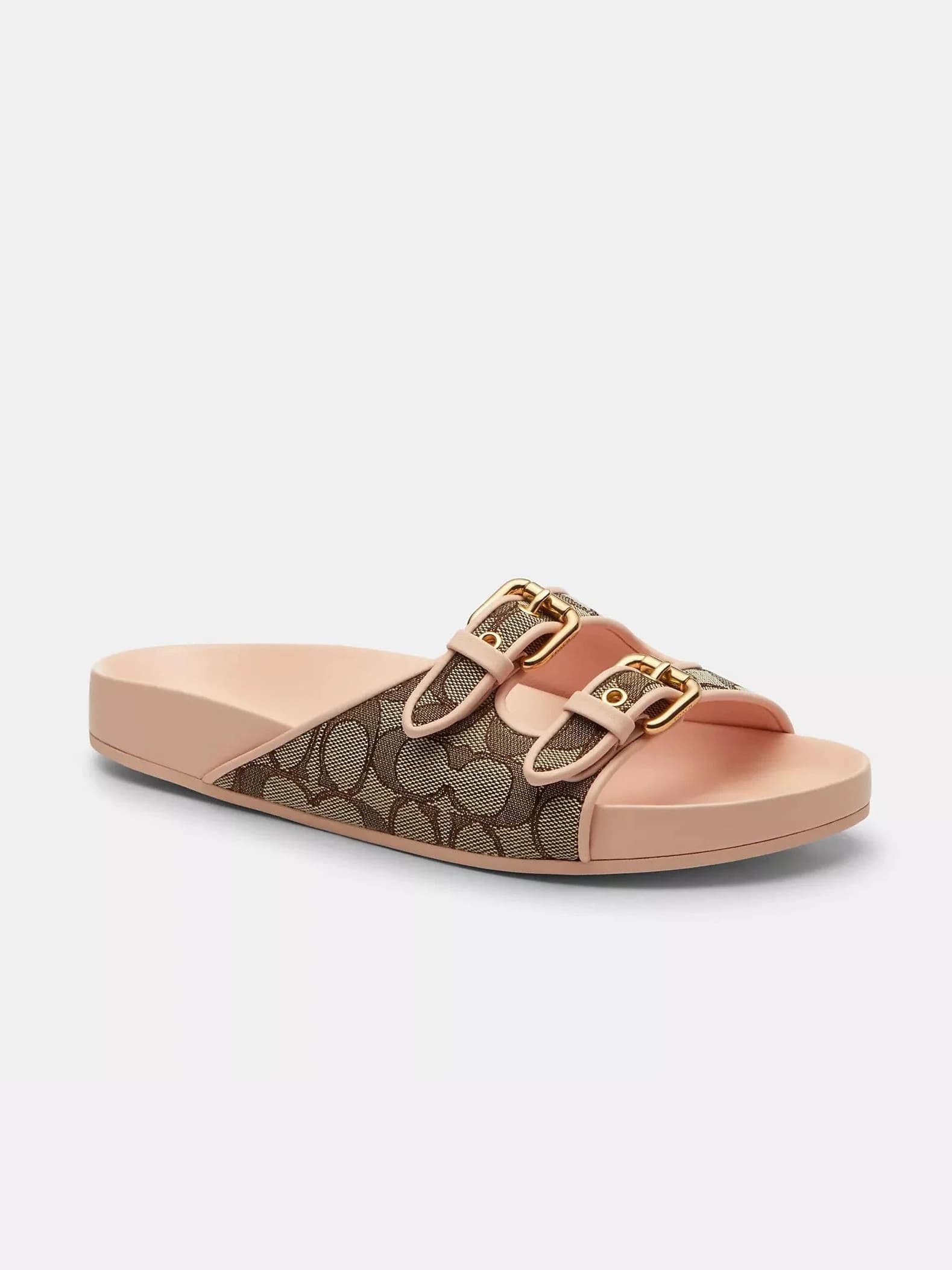 Sandalia con Hebilla Jacquard en color oak/candy pink
