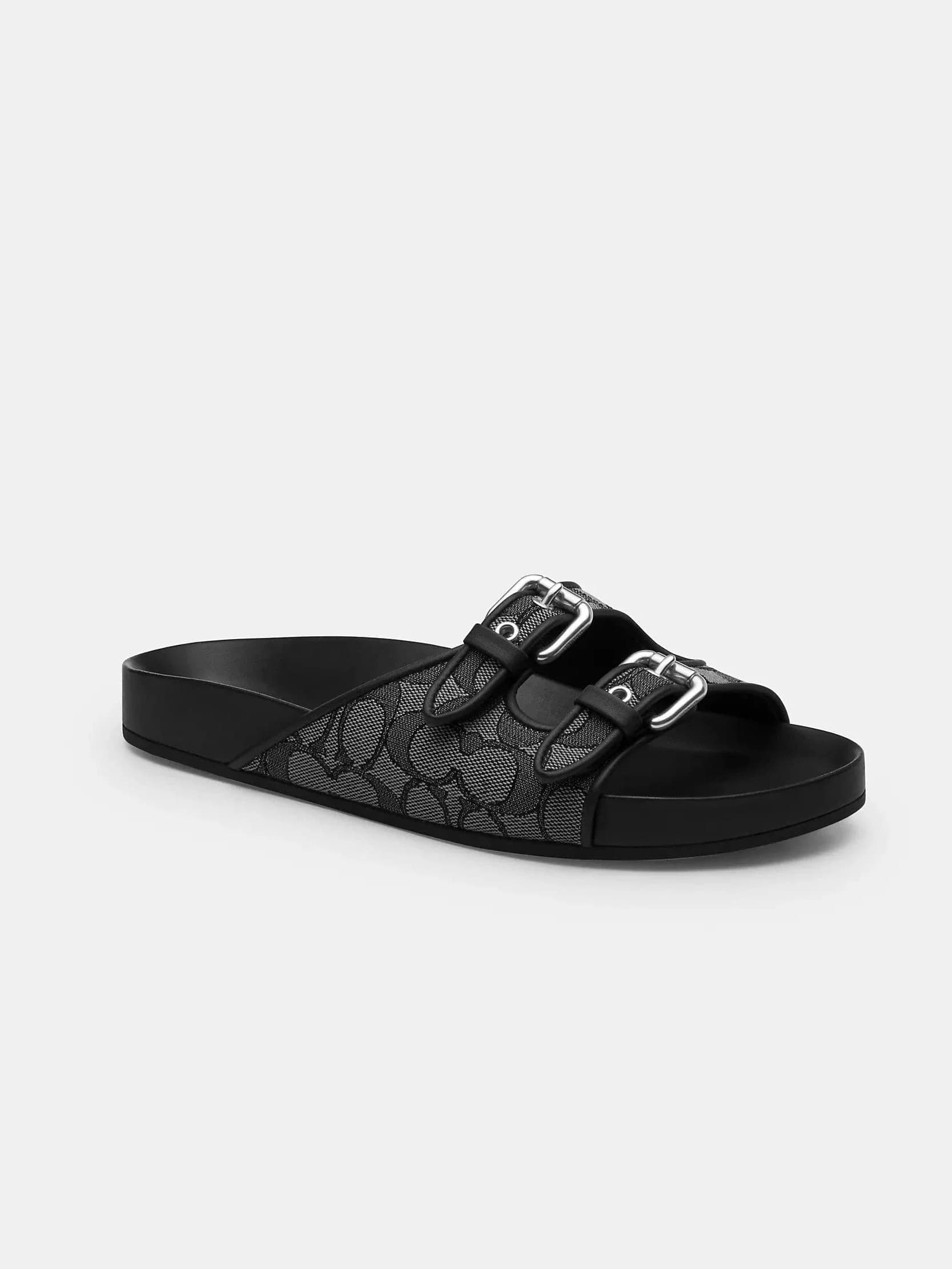 Sandalia con Hebilla Jacquard en color charcoal/black