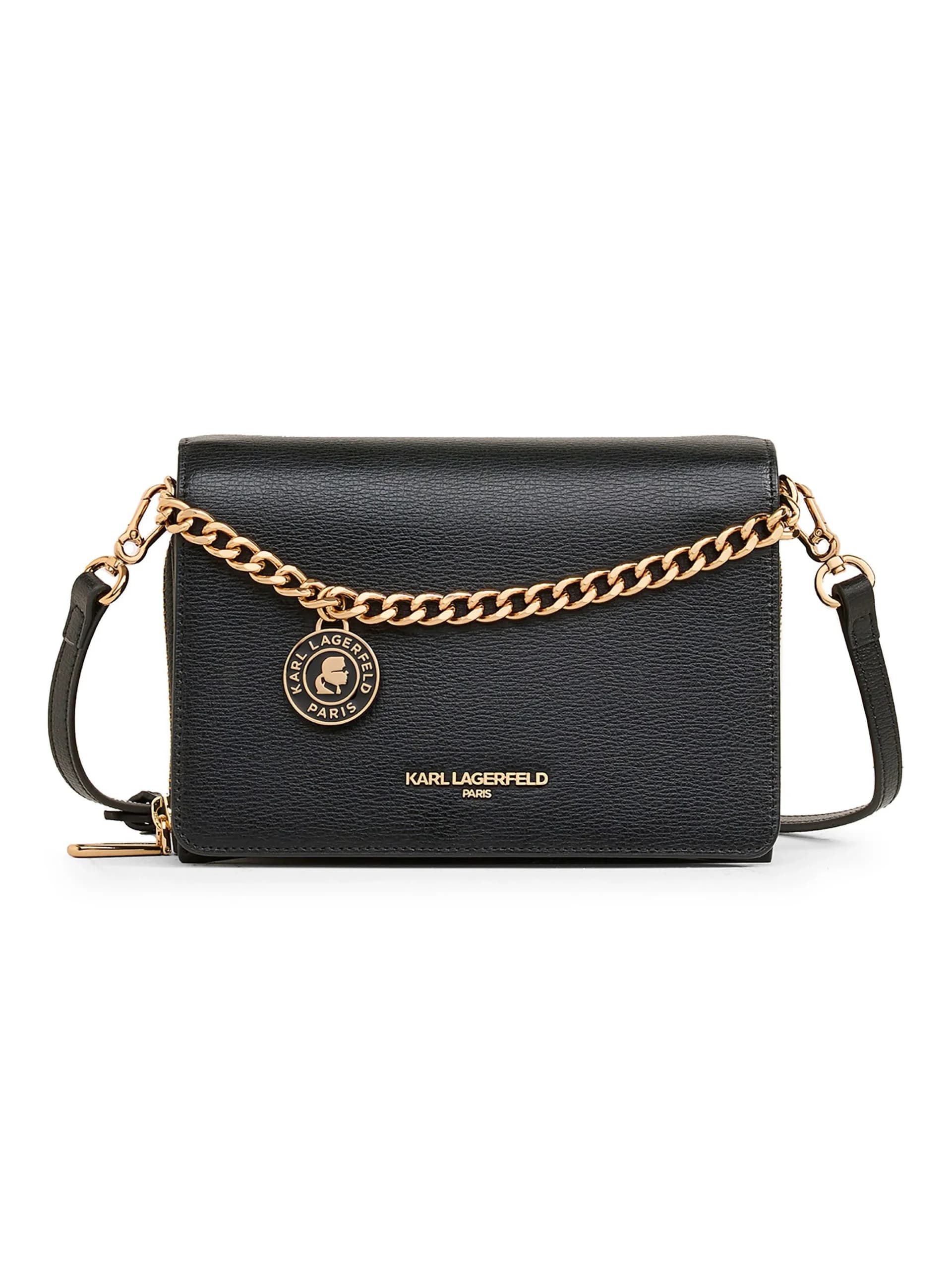Bolso Crossbody Lourdes en color black/gold