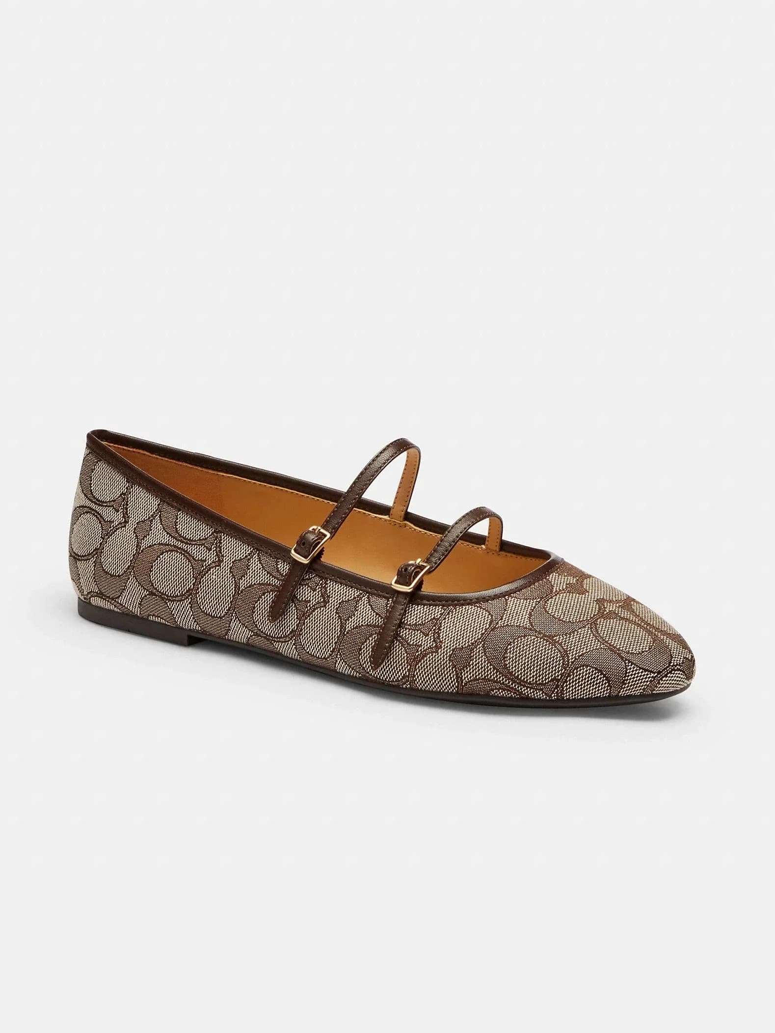 Mary Jane con Doble Hebilla en Jacquard en color oak/maple