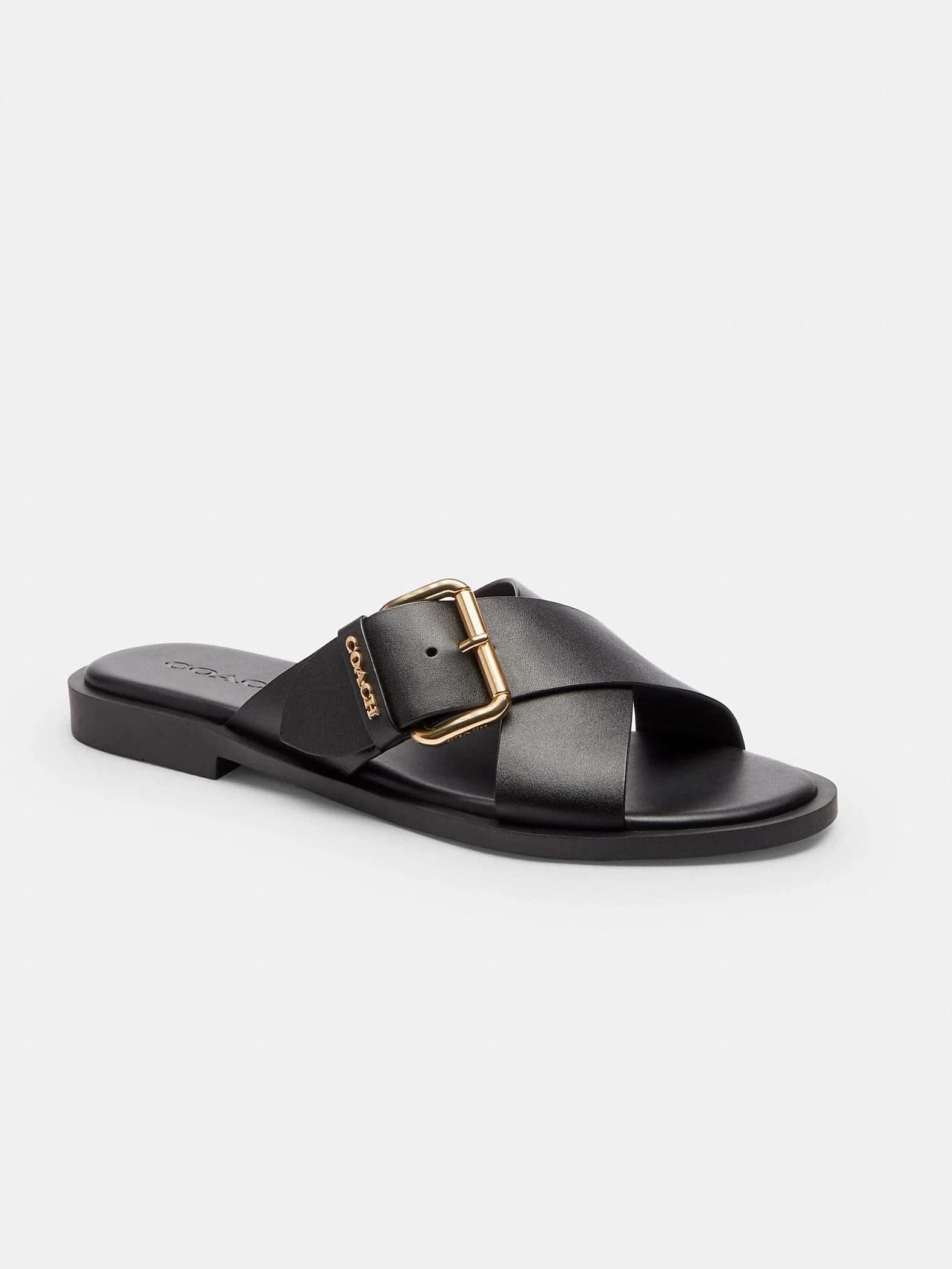 Sandalias con Hebilla Cruzada en color black