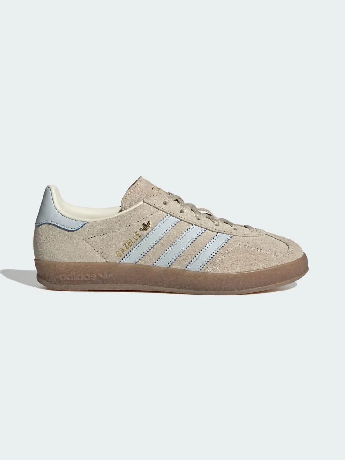 Zapatillas Gazelle Indoor en color wonder beige / halo blue / gum