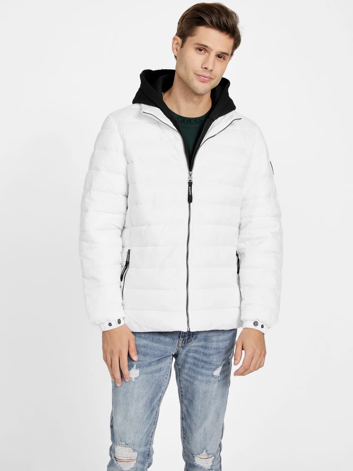 Chaqueta Acolchada con Capucha Harrison en color pure white