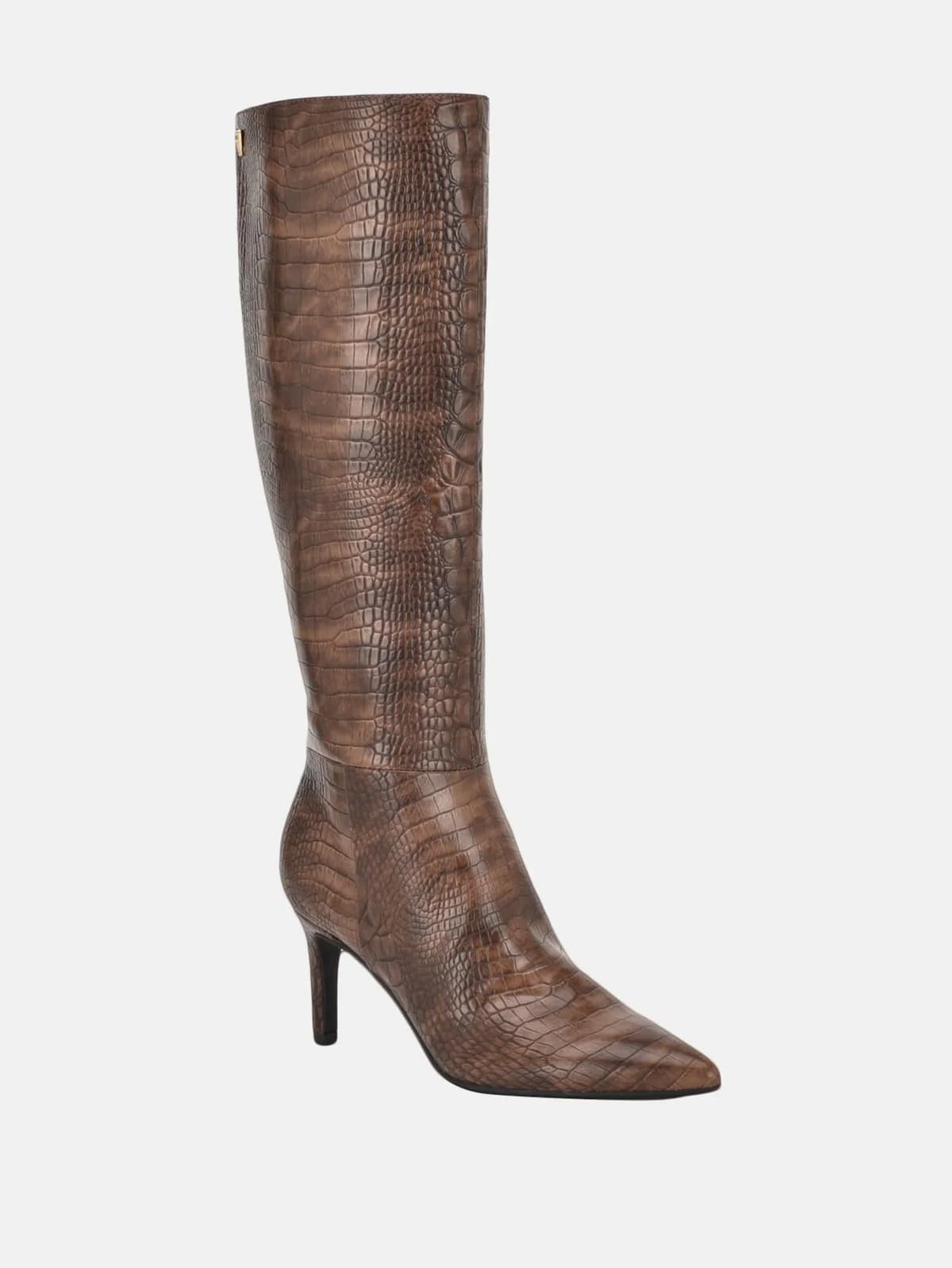 Botas Altas Anorra Croc-Embossed en color dark brown