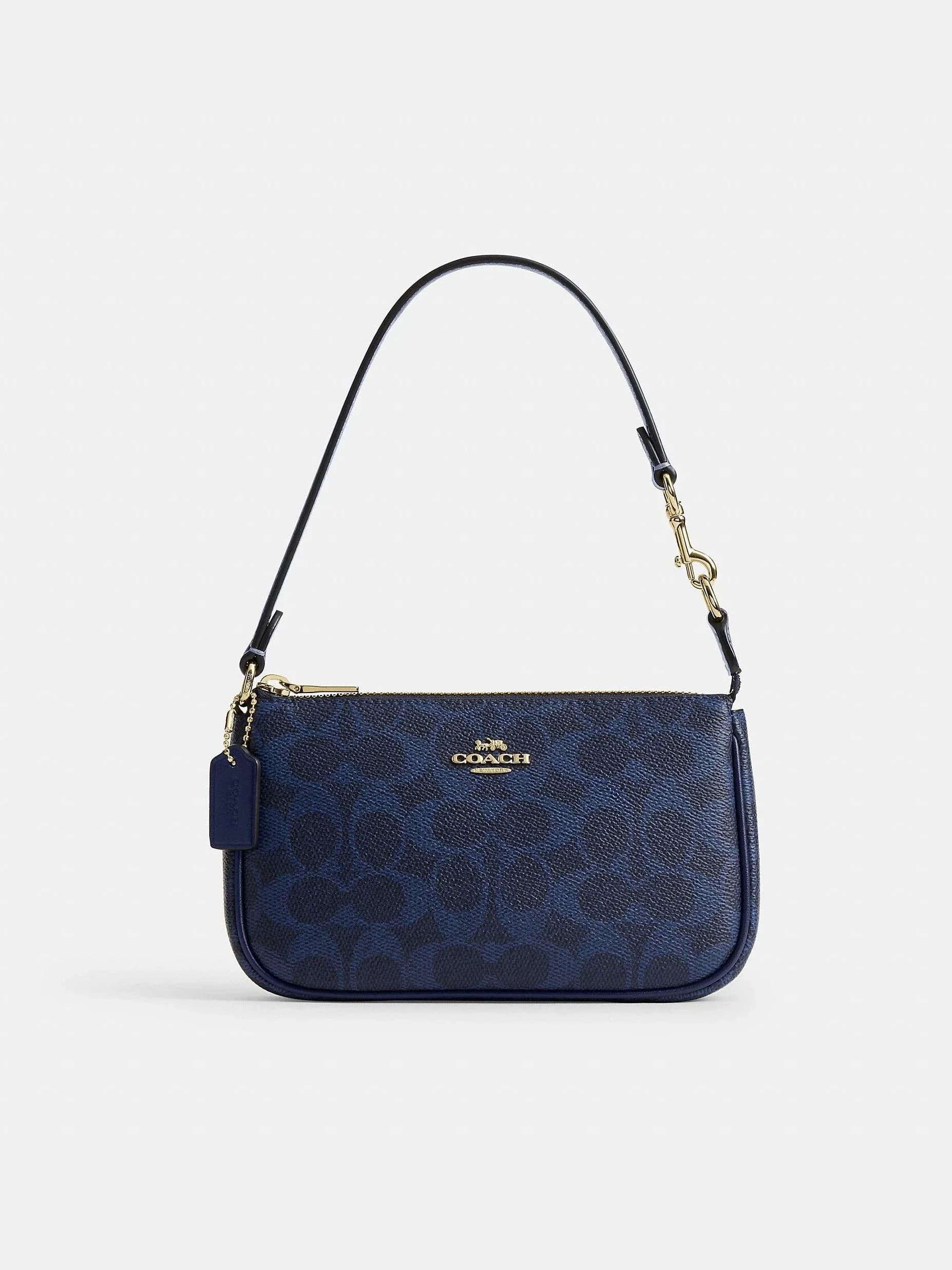 Bolso Nolita 19 en Lona Signature en color Dorado / Azul marino