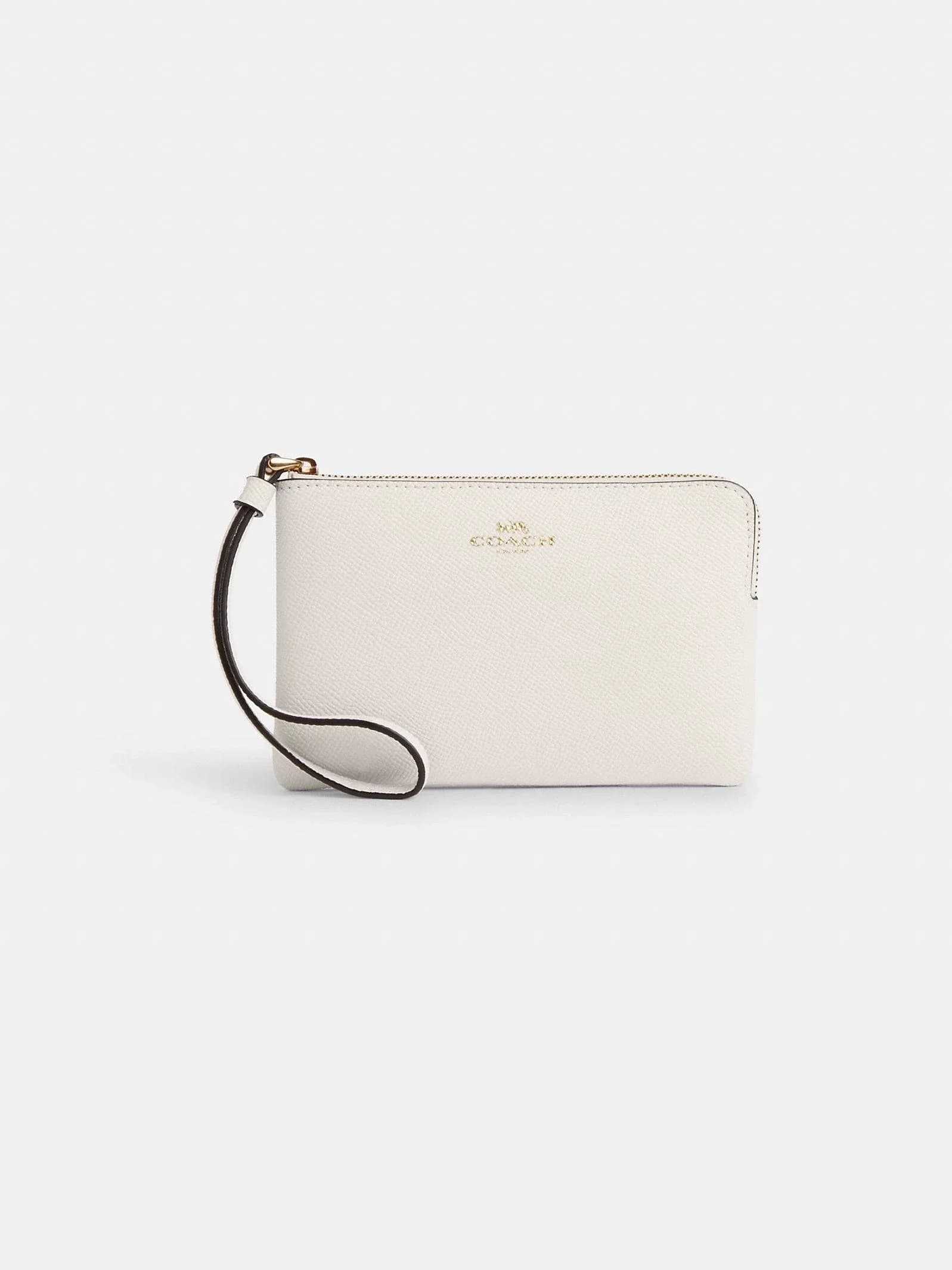 Monedero de Muñeca Corner Zip en color Dorado / Tiza
