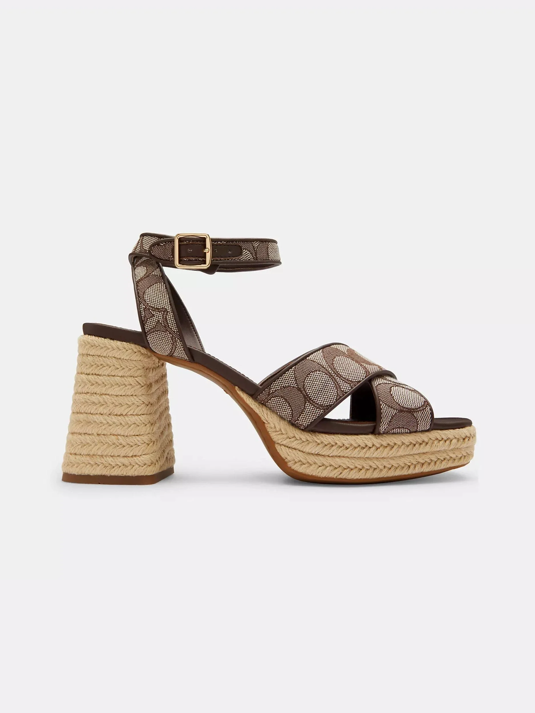 Sandalia Tacón Bloque Jacquard
