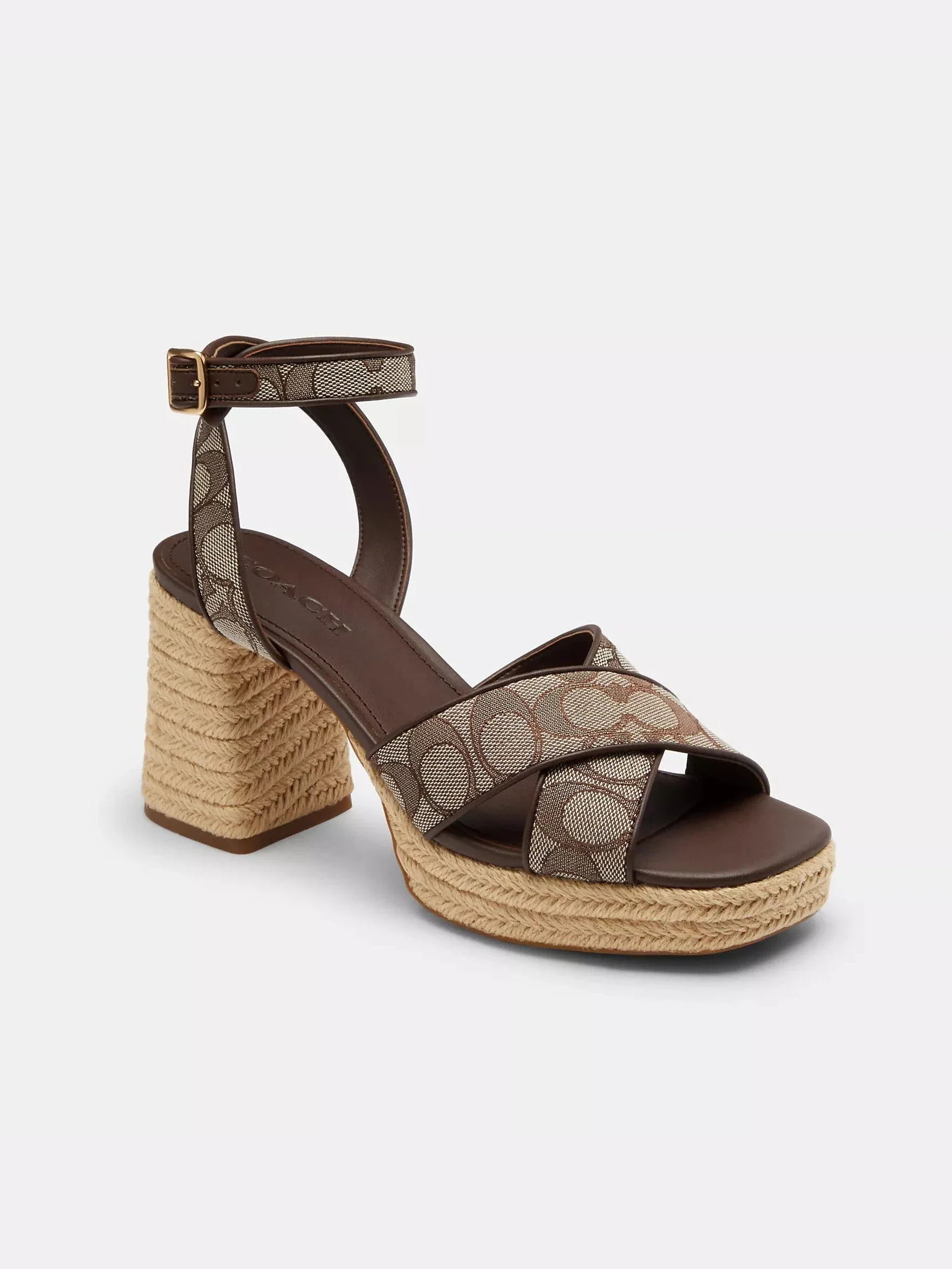 Sandalia Tacón Bloque Jacquard