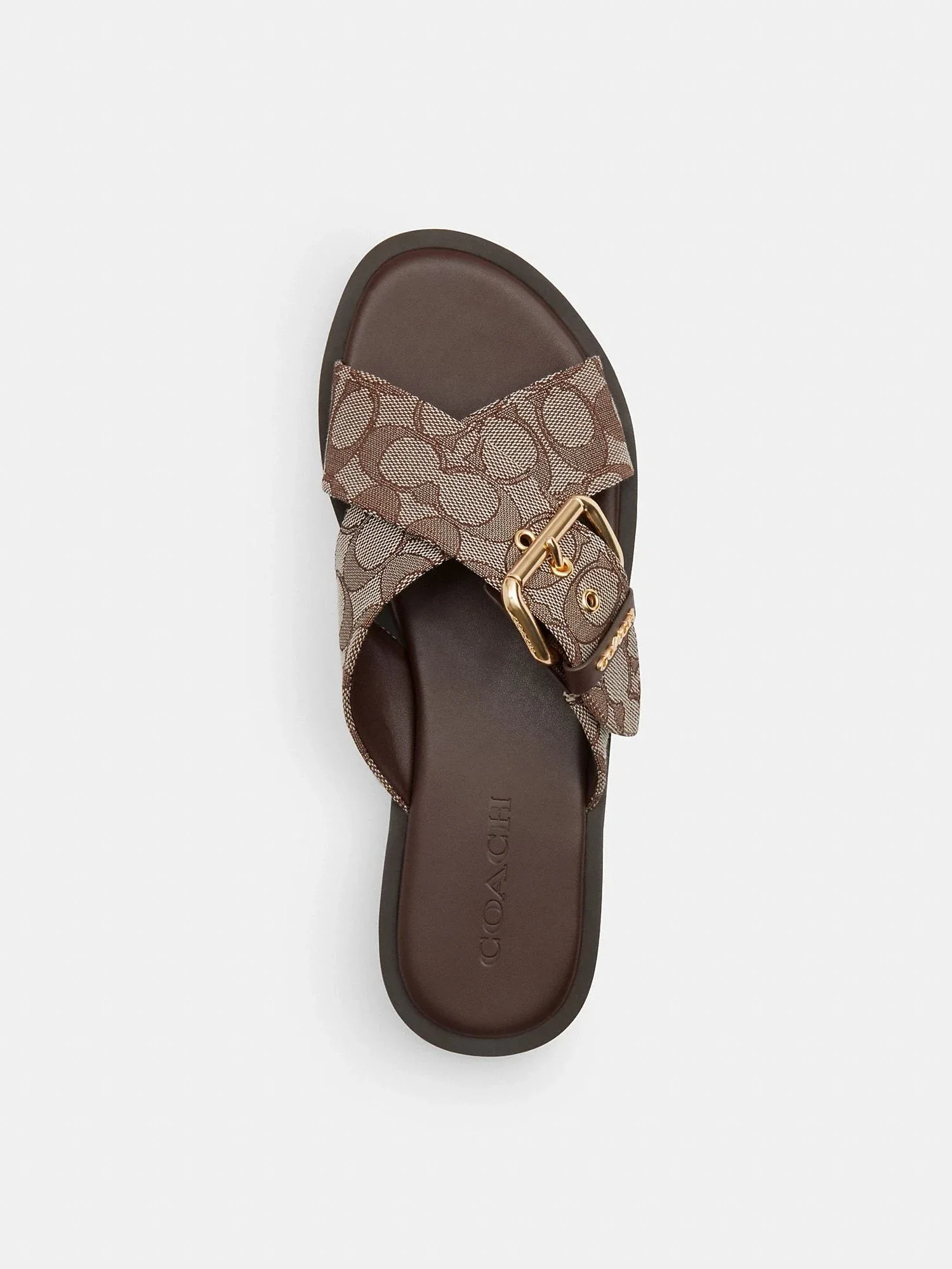 Sandalia con Hebilla Cruzada en Jacquard