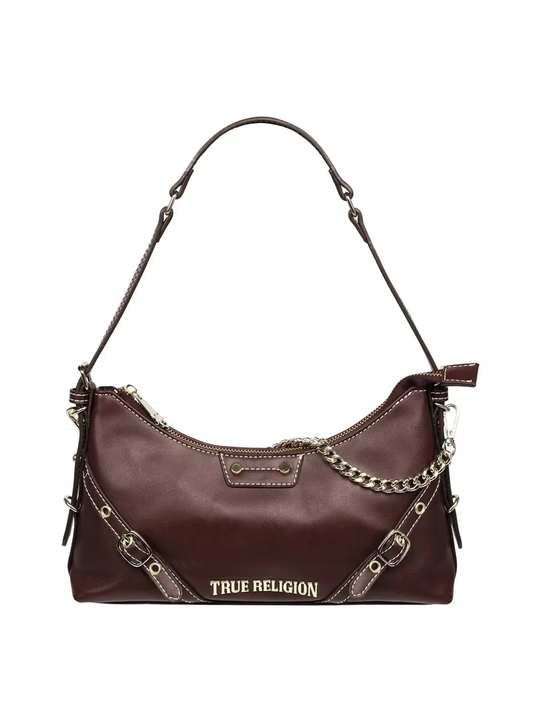 Bolso Vino de Hombro Liso con Cinturón