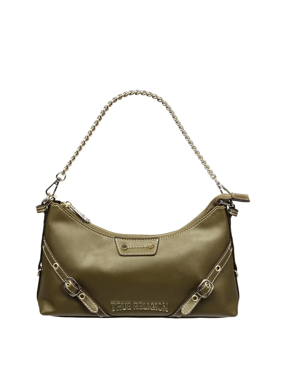 Bolso Oliva de Hombro Liso con Cinturón - imagen 5