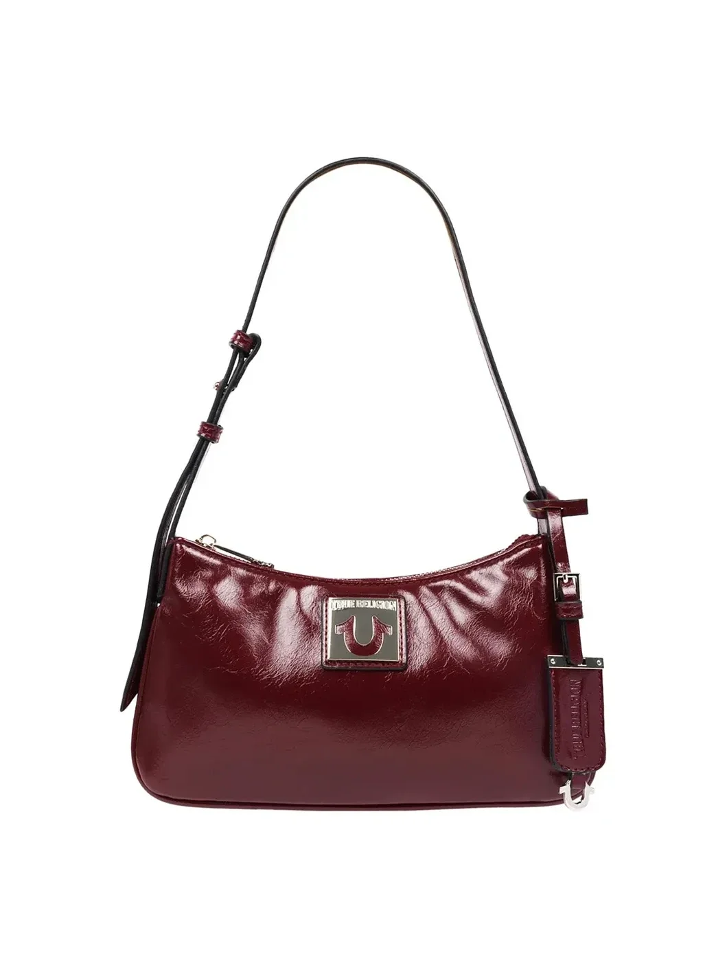 Bolso Vino de Hombro con Acabado Arrugado