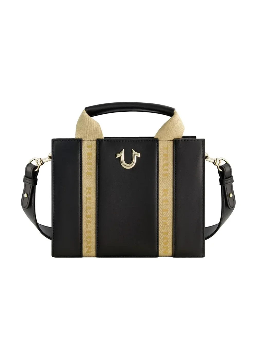 Mini Tote Bag Negra de Piel Sintética