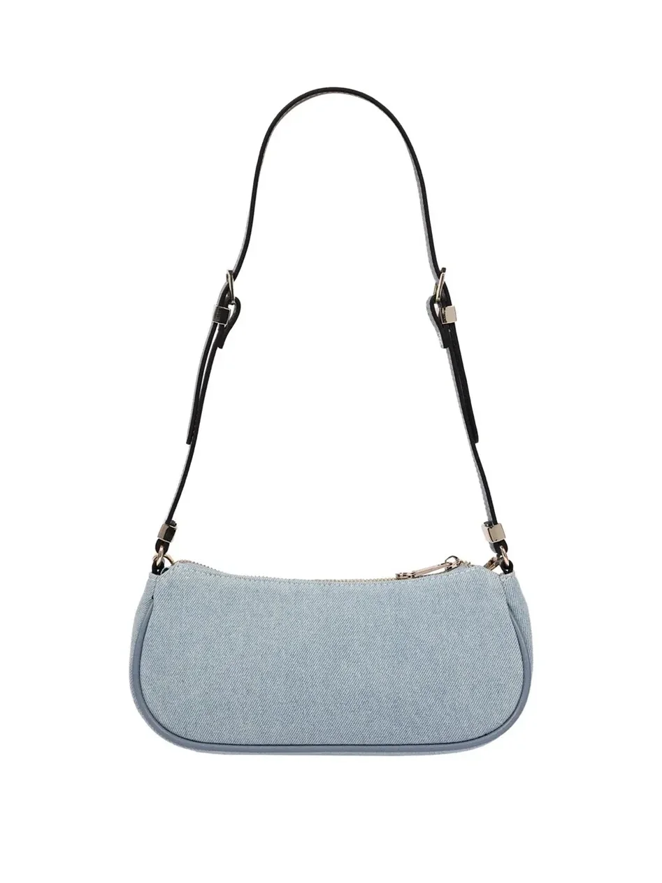 Bolso de Hombro en Denim con Cadena en Forma de Herradura - imagen 5