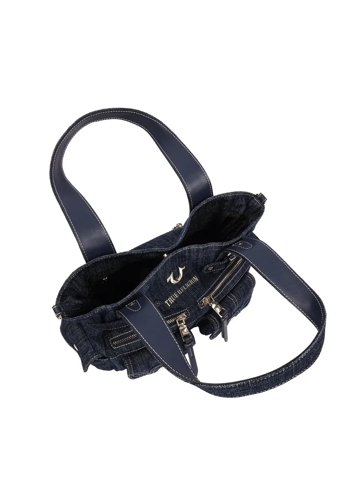 Bolso tote de mezclilla con múltiples bolsillos y cierre ajustable - imagen 5