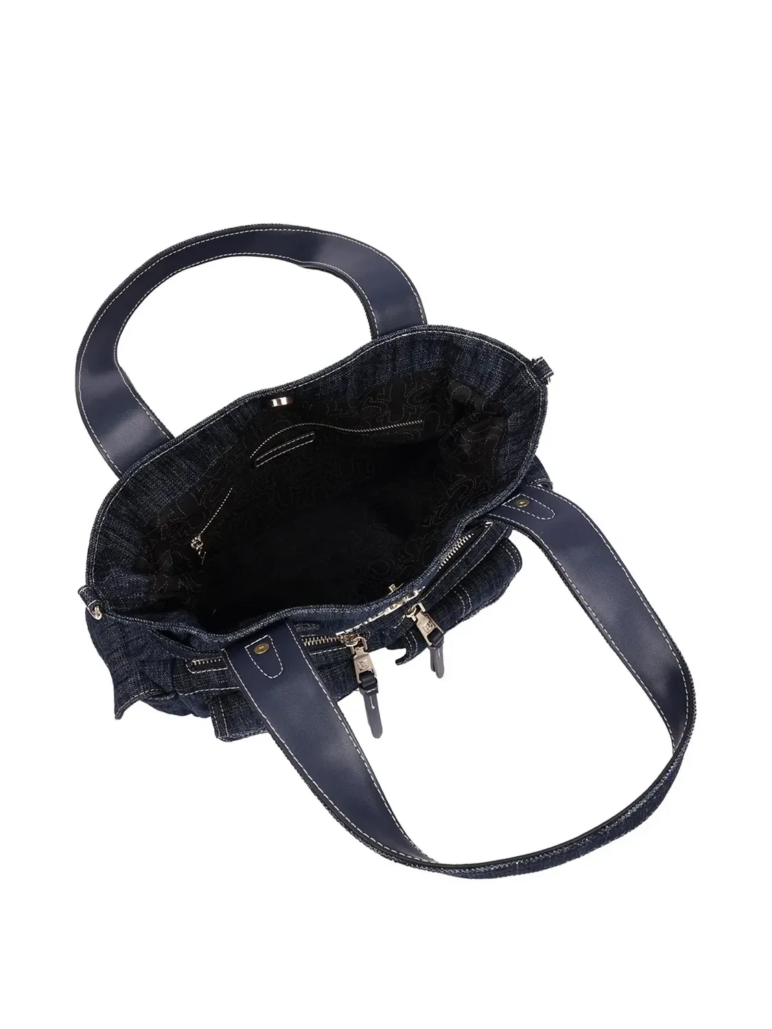 Bolso tote de mezclilla con múltiples bolsillos y cierre ajustable - imagen 6