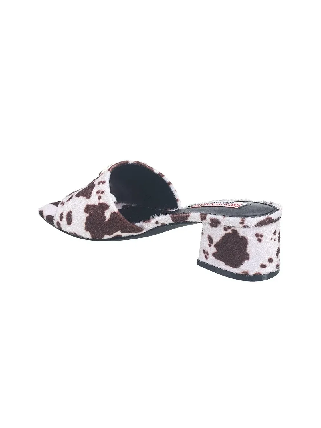 Sandalias con Tacón de Bloque y Estampado de Vaca - imagen 4