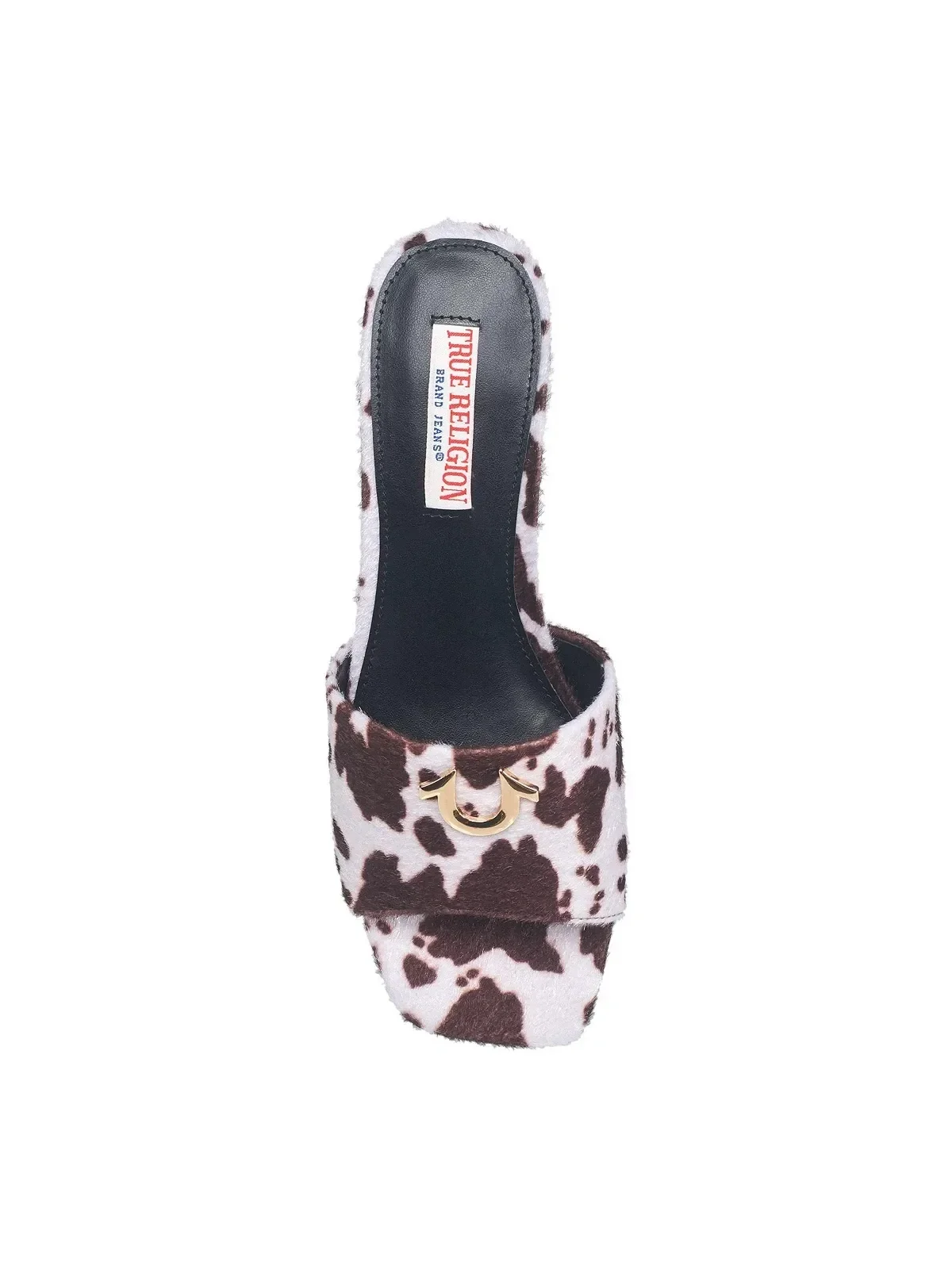 Sandalias con Tacón de Bloque y Estampado de Vaca - imagen 5