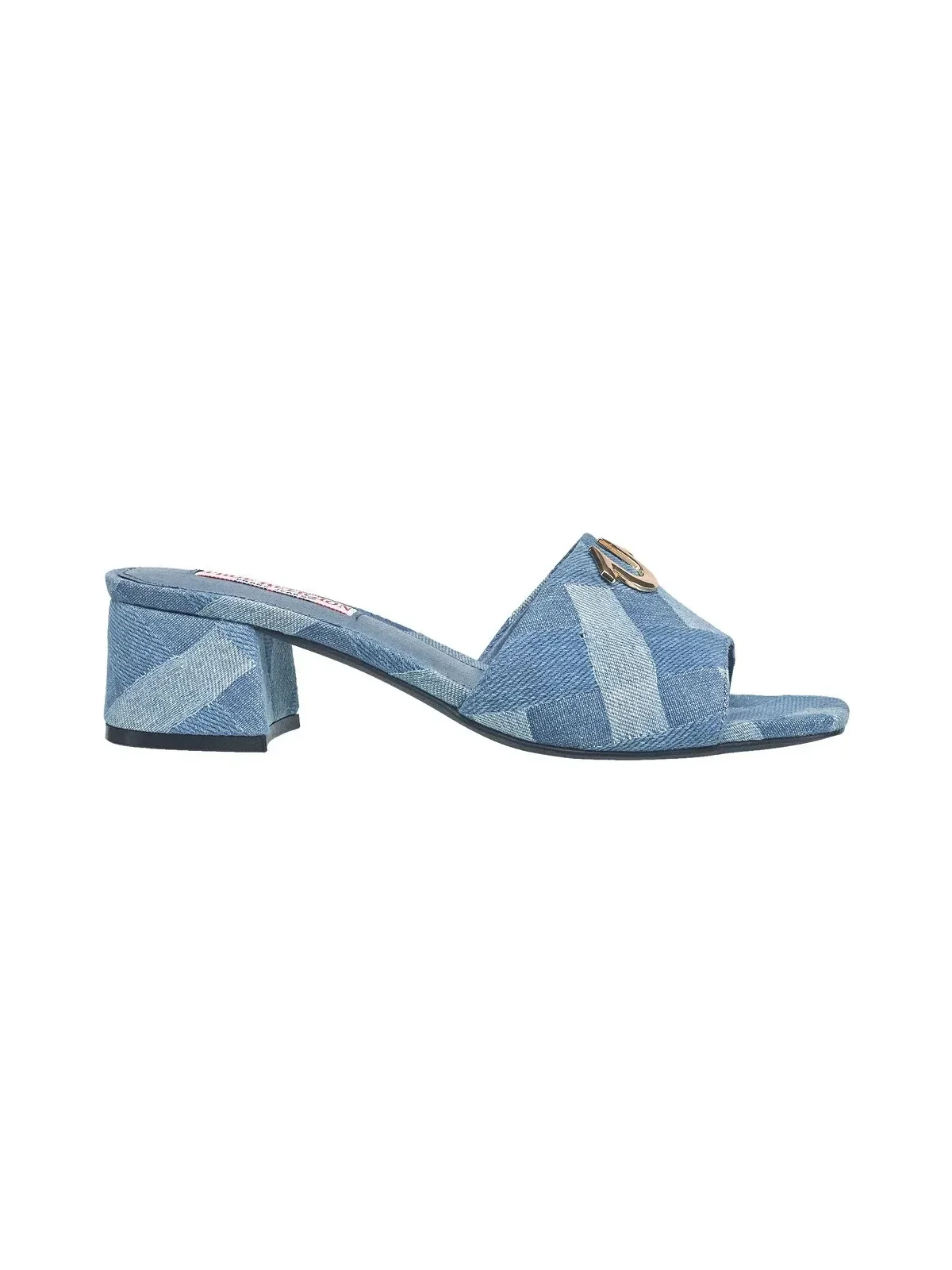 Sandalias Azul de Tacón de Bloque con Logo - imagen 3
