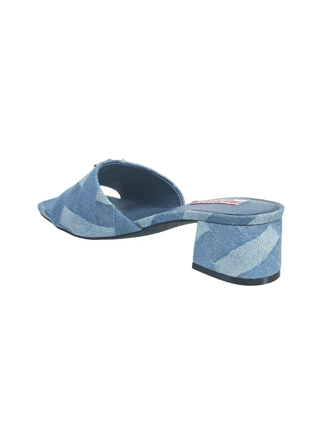 Sandalias Azul de Tacón de Bloque con Logo - imagen 4