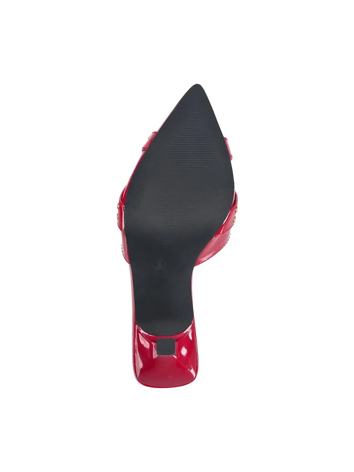 Tacones rojo con logo metálico de muñeca - imagen 6