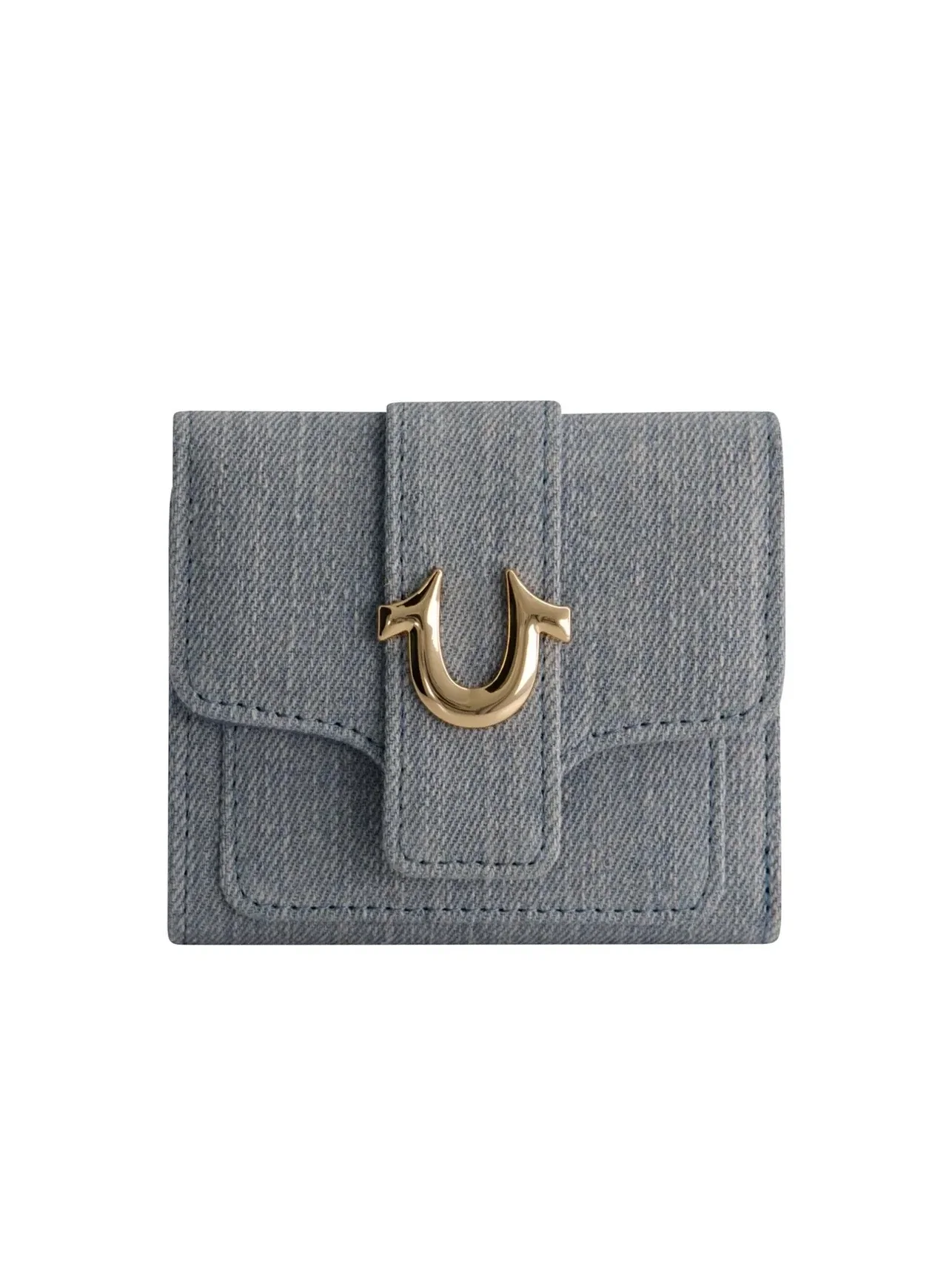 Billetera en denim con forma de herradura
