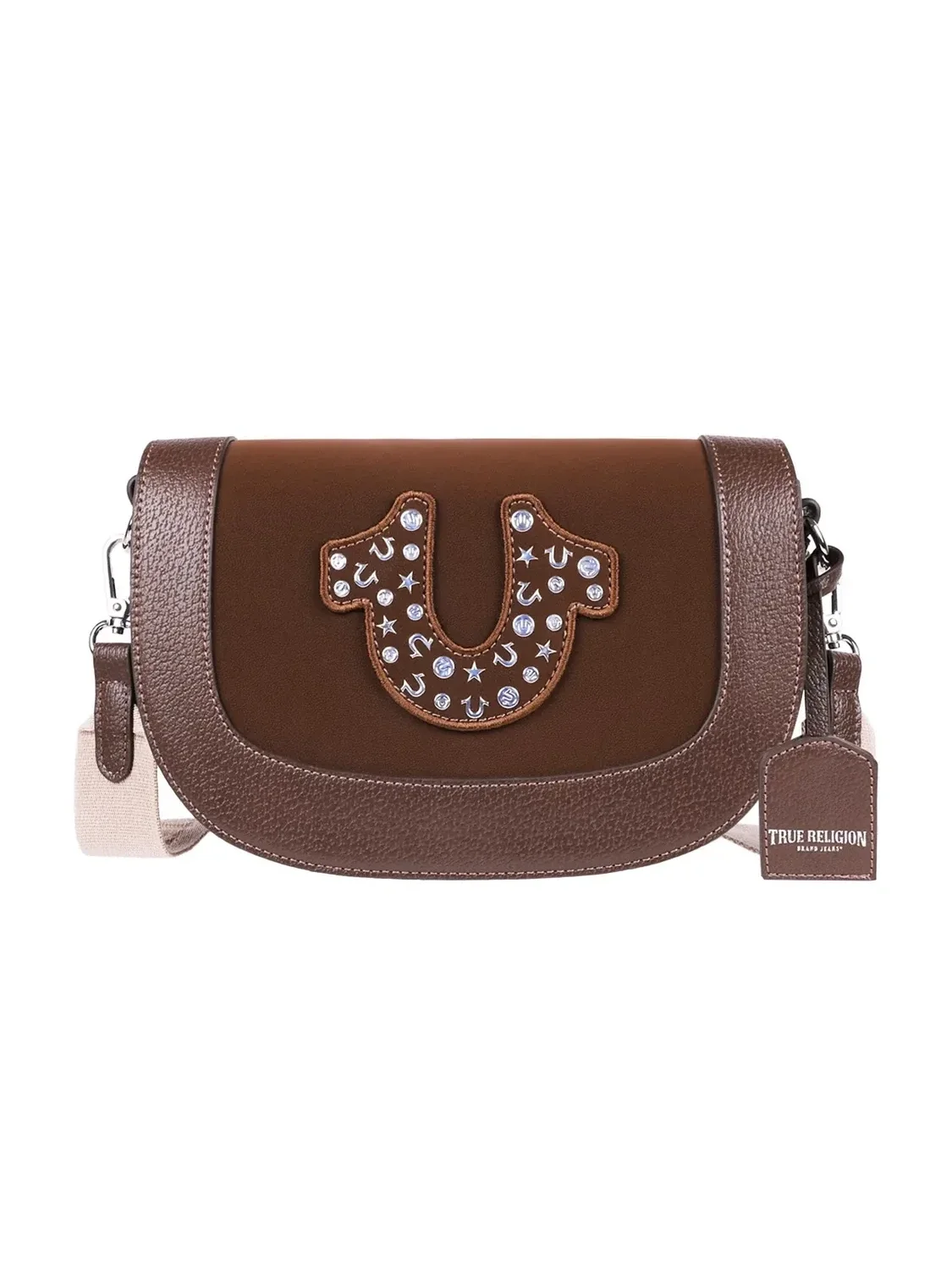 Bolso Bandolera de ante con solapa con tachuelas - imagen 1
