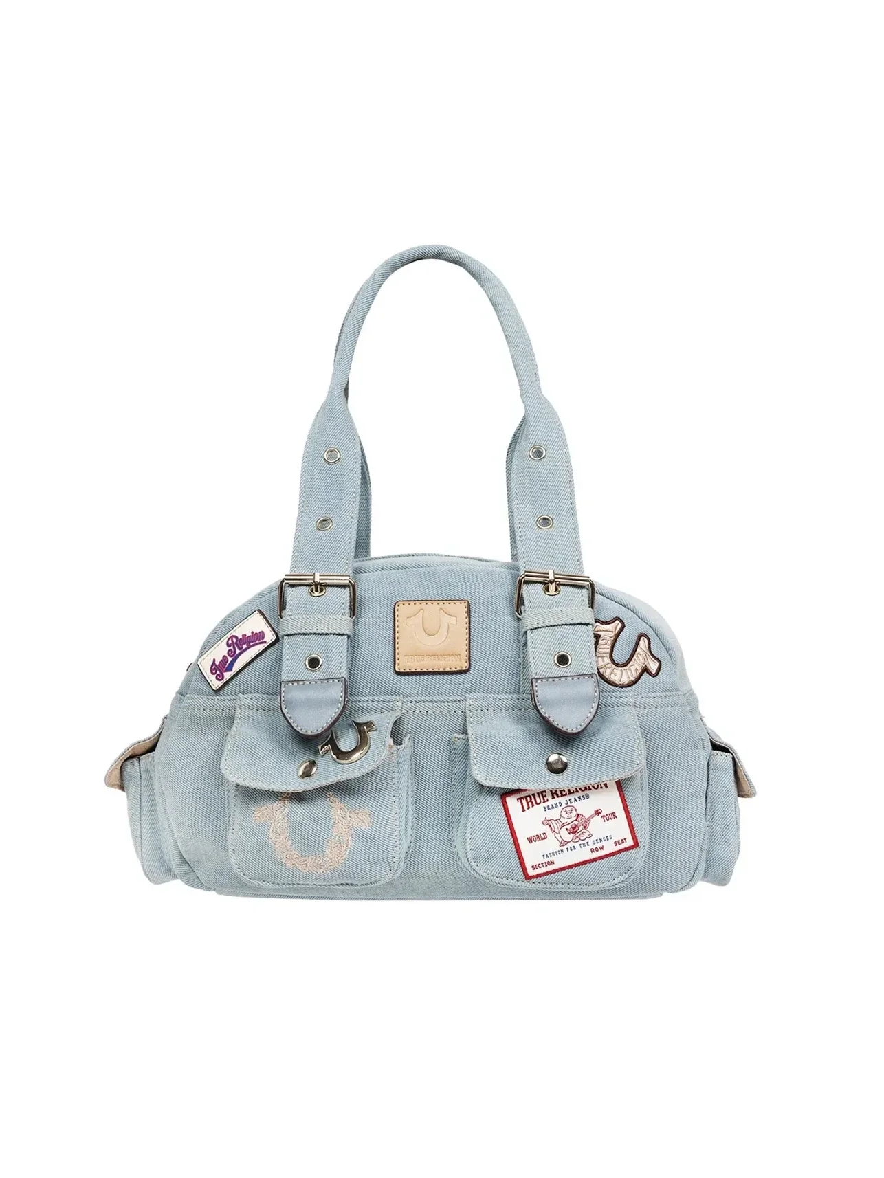 Bolso Bandolera en denim con parches