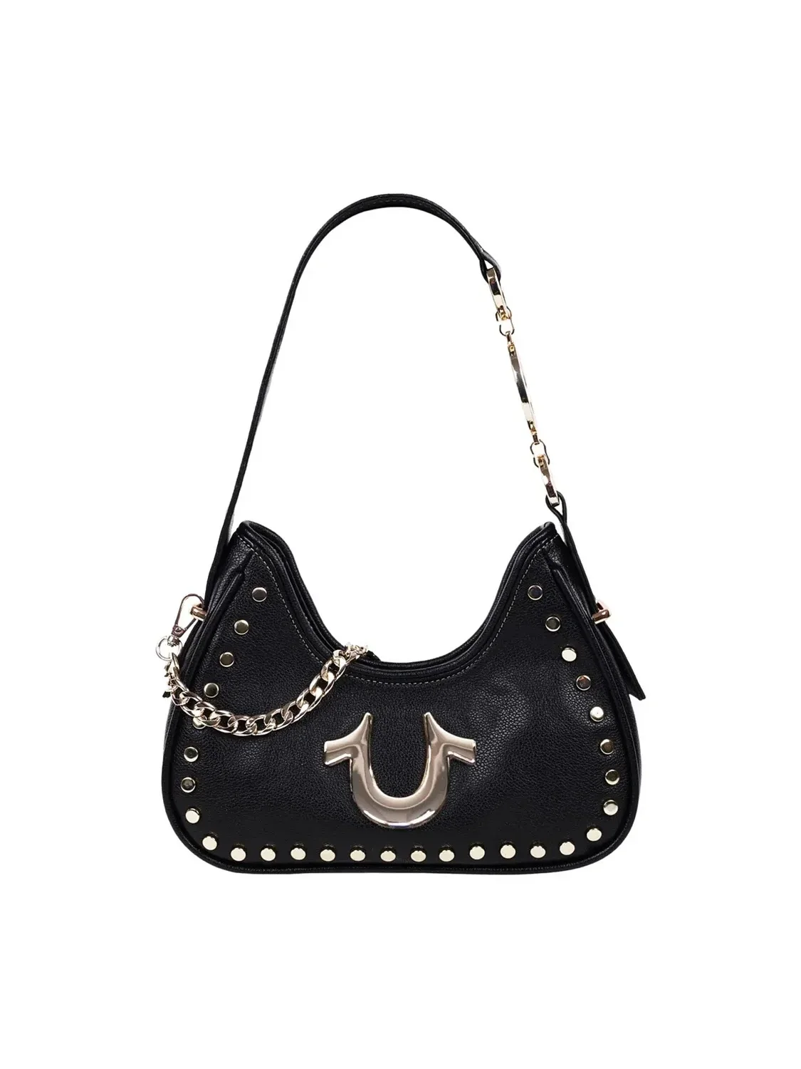 Bolso Hobo con tachuelas y diseño de guijarros