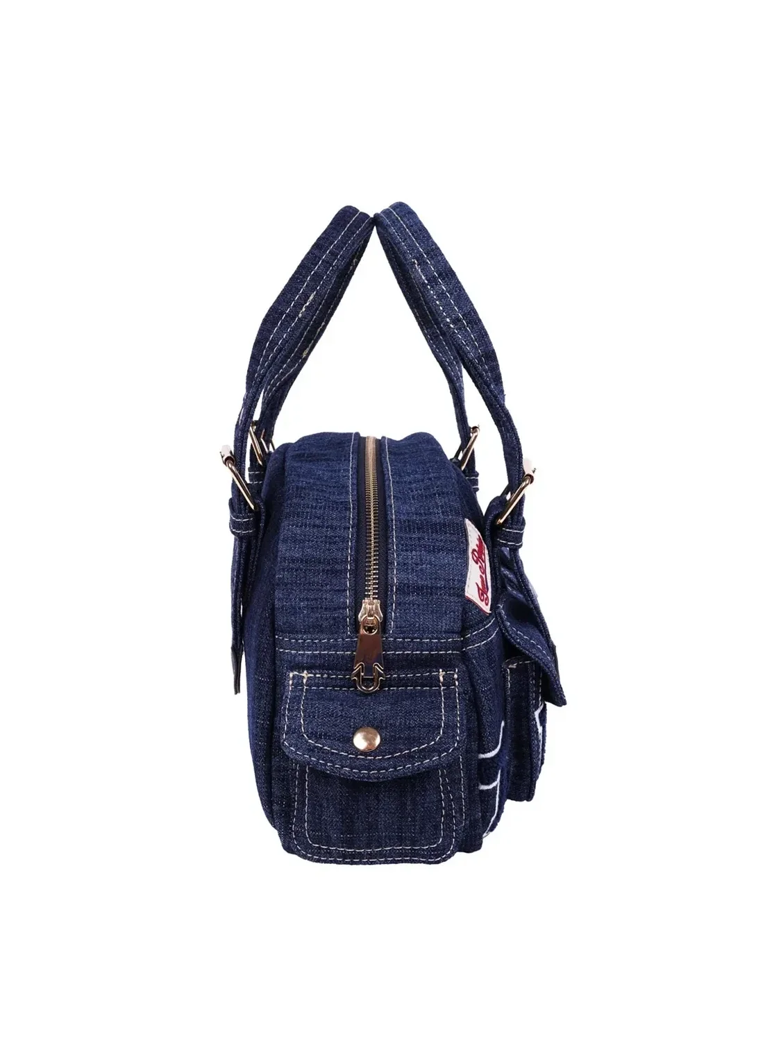 Bolso Bandolera en denim oscuro con parches - imagen 5