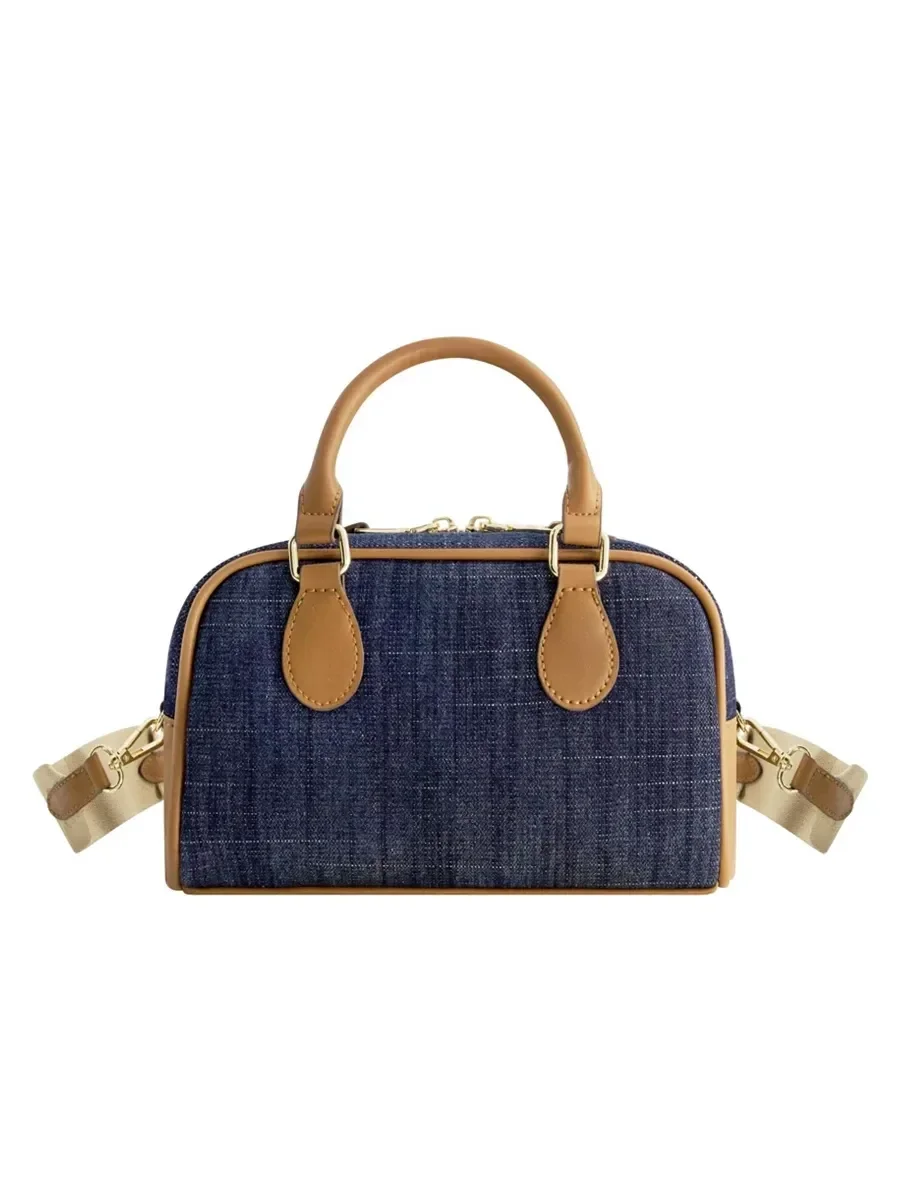 Mini Bolso Bandolera en denim con logo - imagen 4