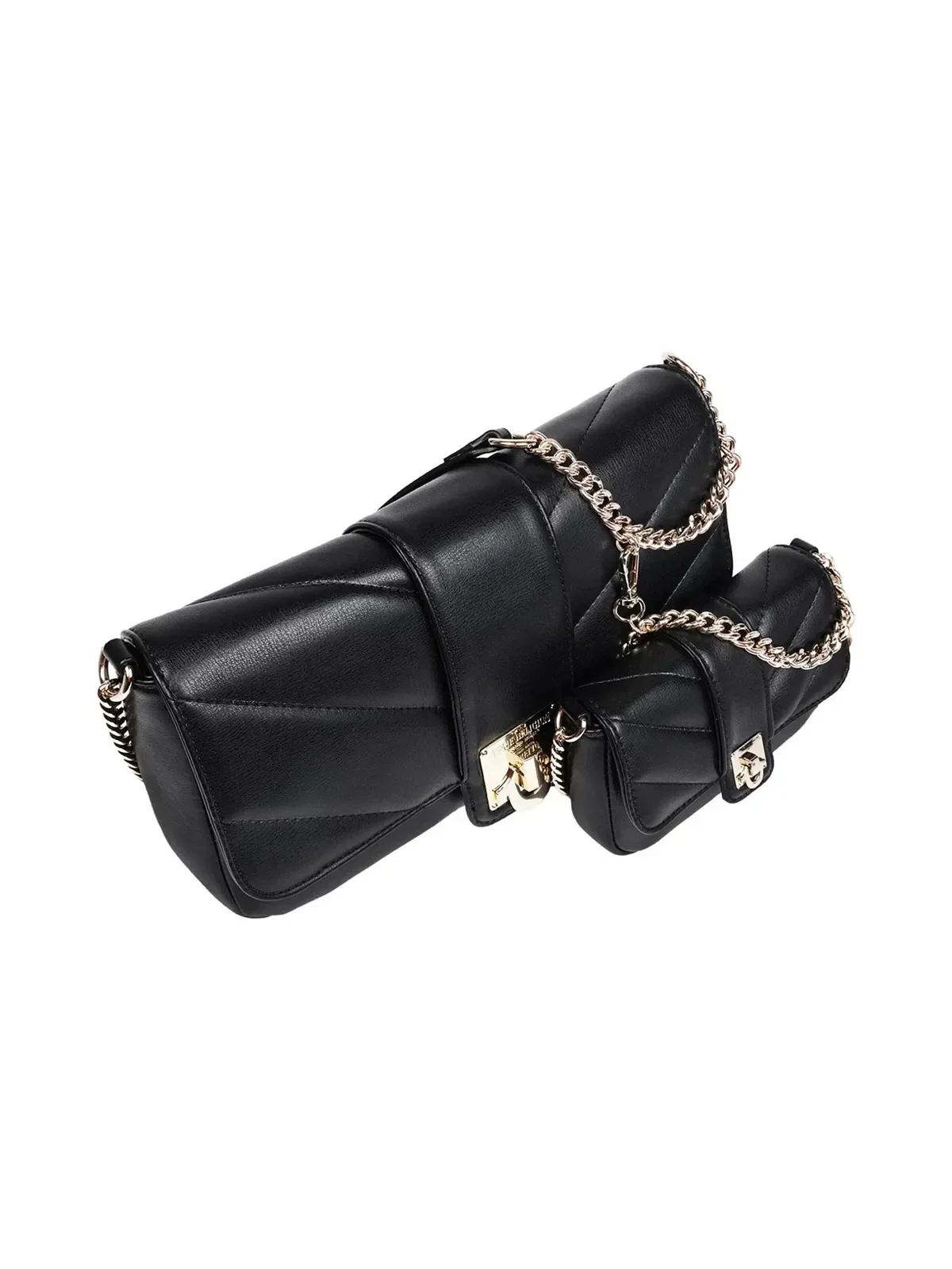 Bolso de hombro acolchado con solapa y minibolso - imagen 5