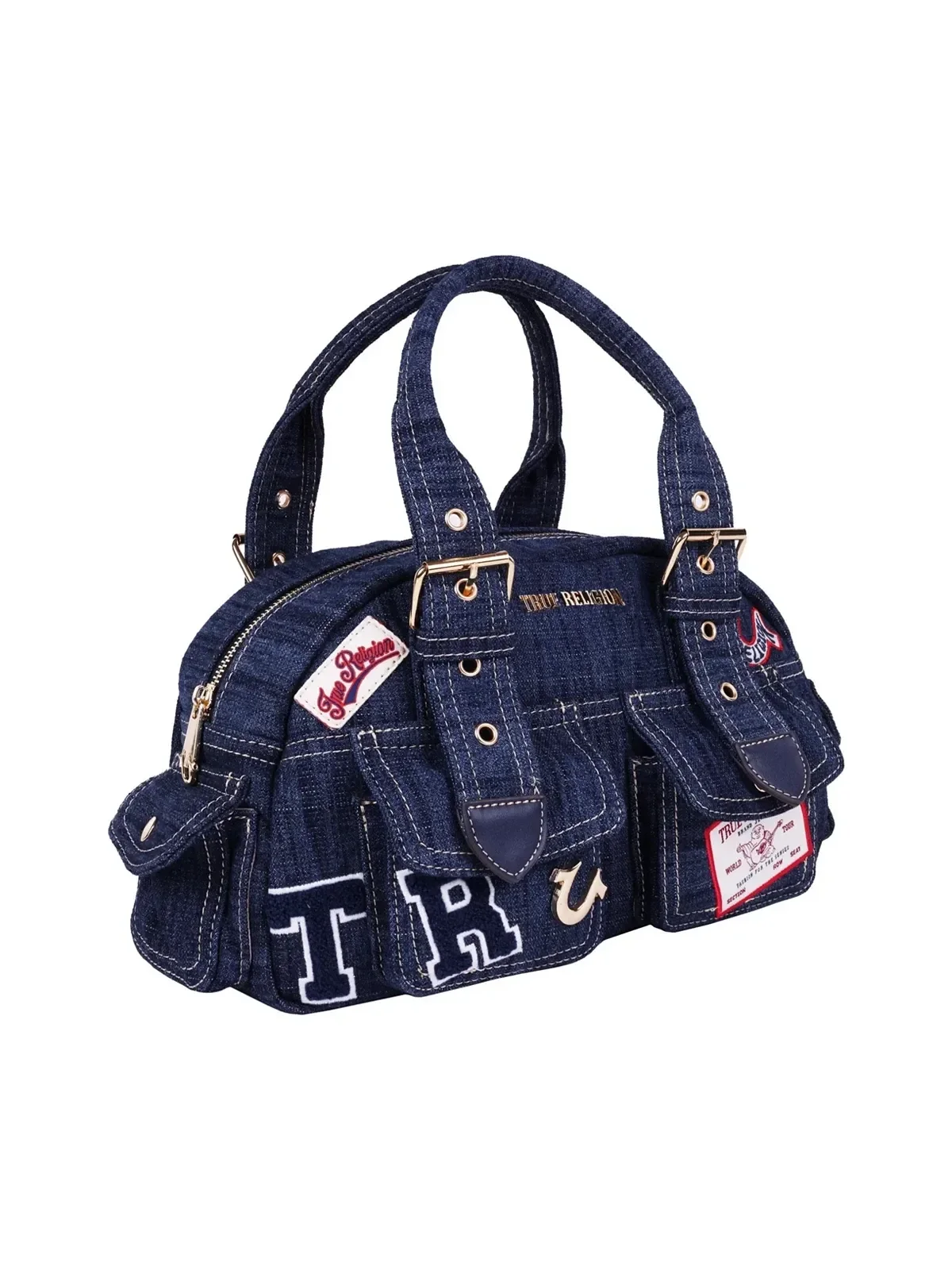 Bolso Bandolera en denim oscuro con parches - imagen 2