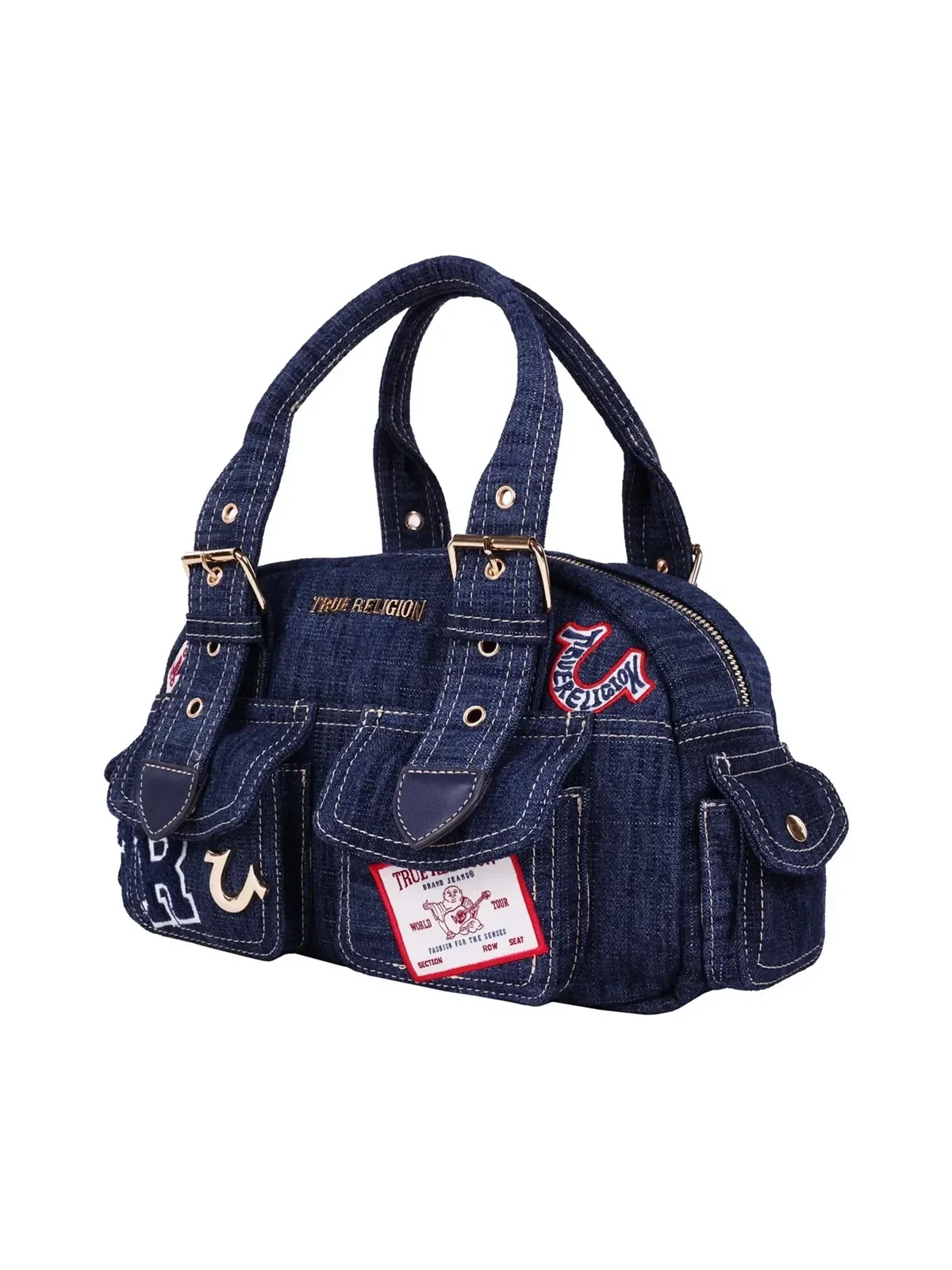 Bolso Bandolera en denim oscuro con parches - imagen 3