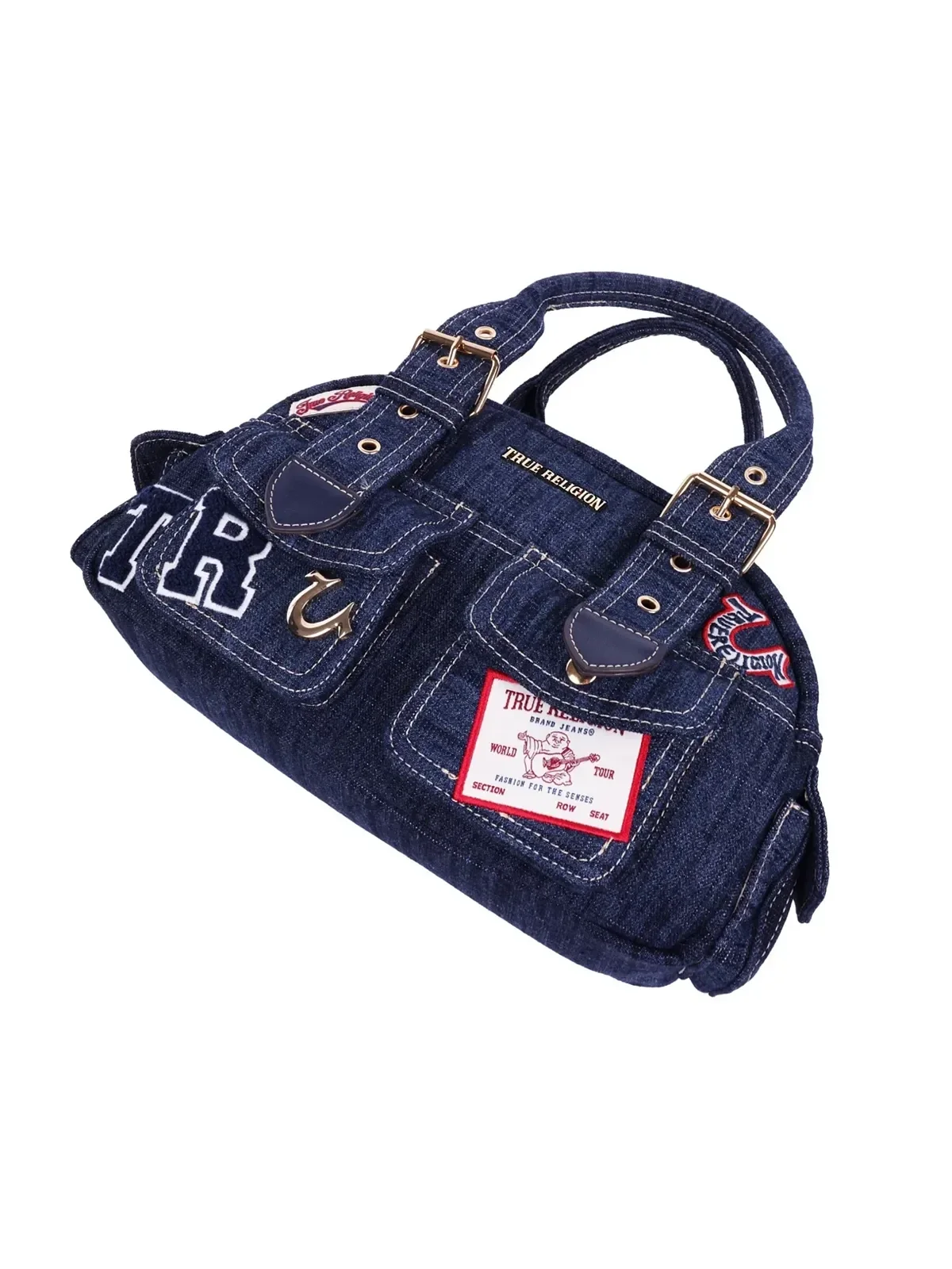 Bolso Bandolera en denim oscuro con parches - imagen 4