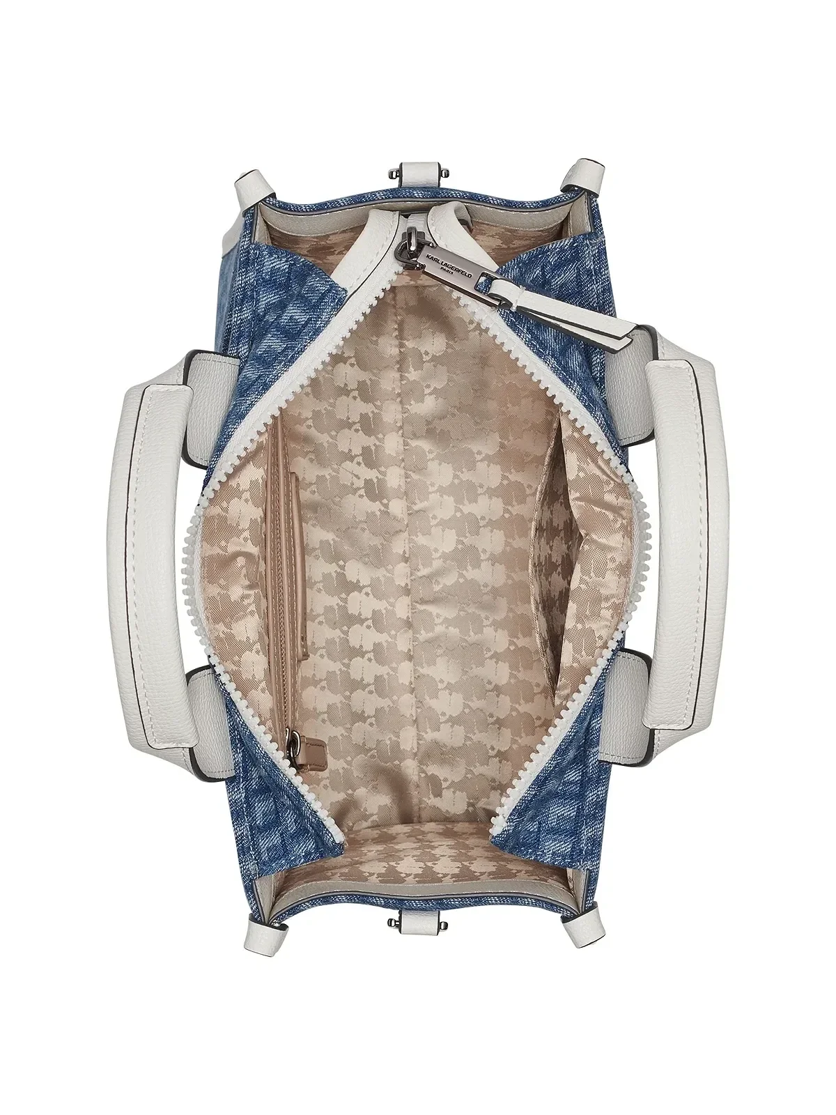 Kristina Small Satchel Handbag - Denim/White - imagen 4