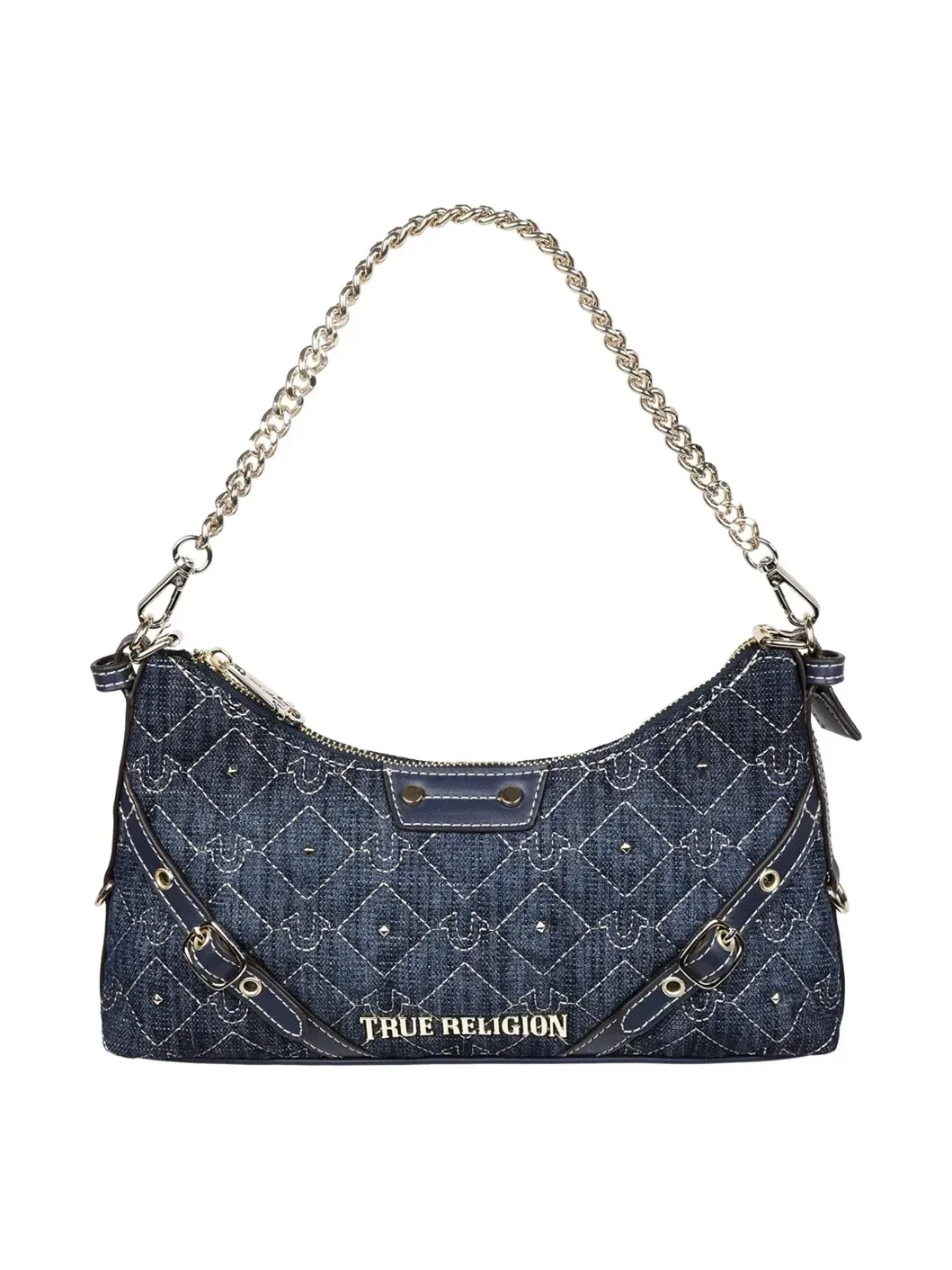 Bolso de hombro con cadena y detalles de mezclilla con tachuelas - imagen 5