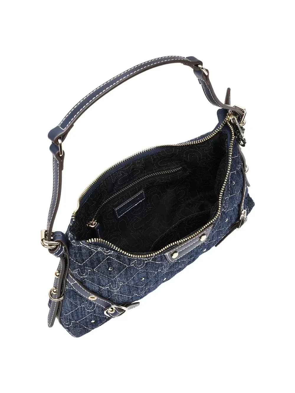 Bolso de hombro con cadena y detalles de mezclilla con tachuelas - imagen 6