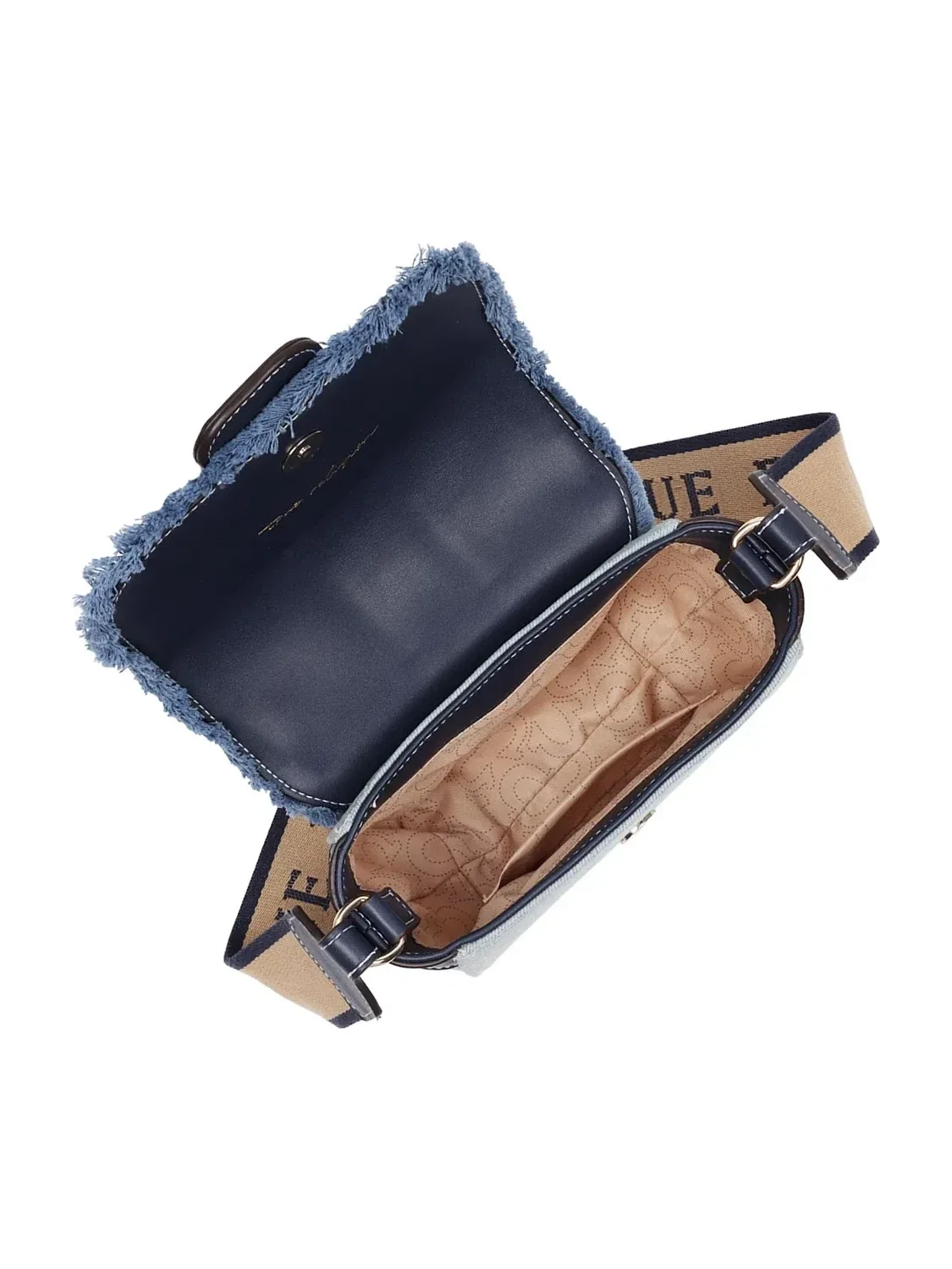 Bolso bandolera pequeño Asher con borde deshilachado y solapa - imagen 5