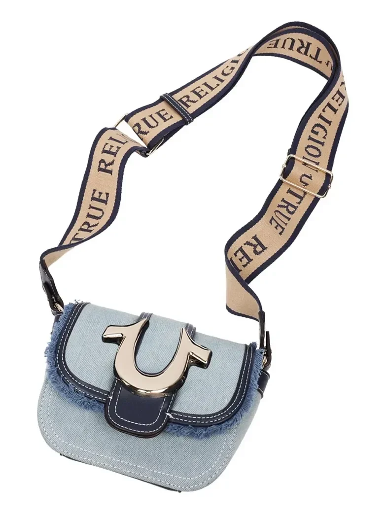Bolso bandolera pequeño Asher con borde deshilachado y solapa - imagen 7
