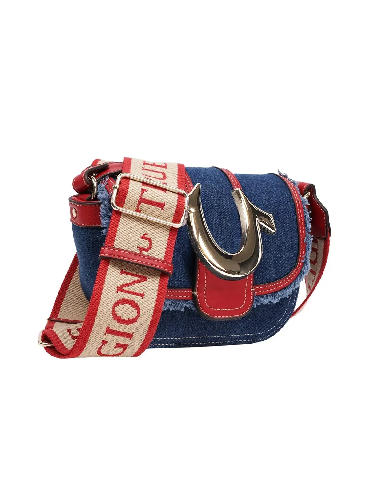 Bolso bandolera pequeño Asher con borde deshilachado y solapa - imagen 3