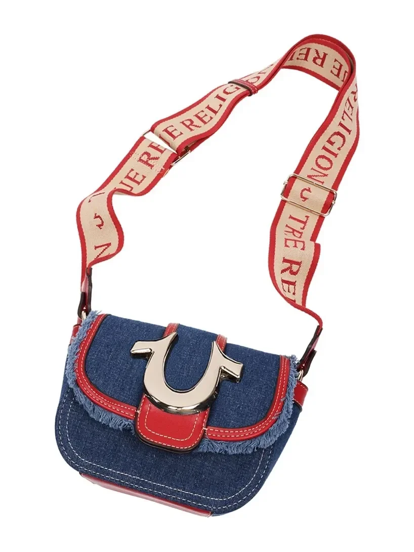 Bolso bandolera pequeño Asher con borde deshilachado y solapa - imagen 7