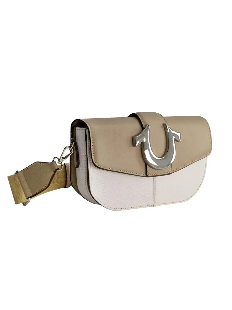 Bolso bandolera en denim con logotipo de herradura extragrande - imagen 3