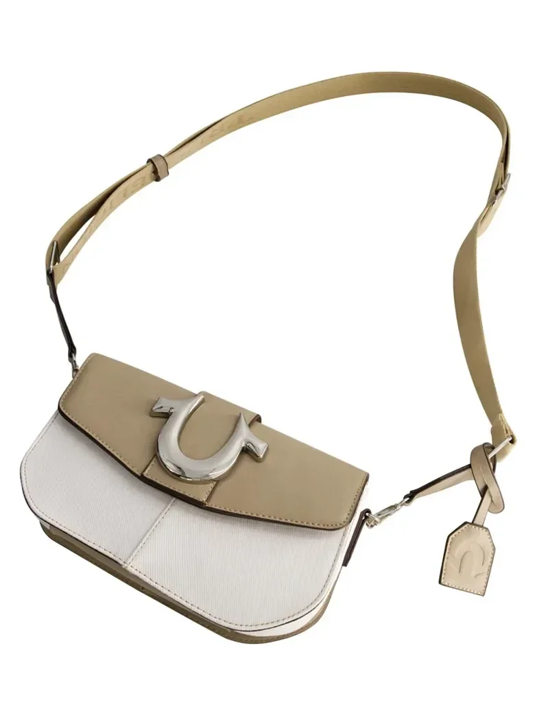 Bolso bandolera en denim con logotipo de herradura extragrande - imagen 4