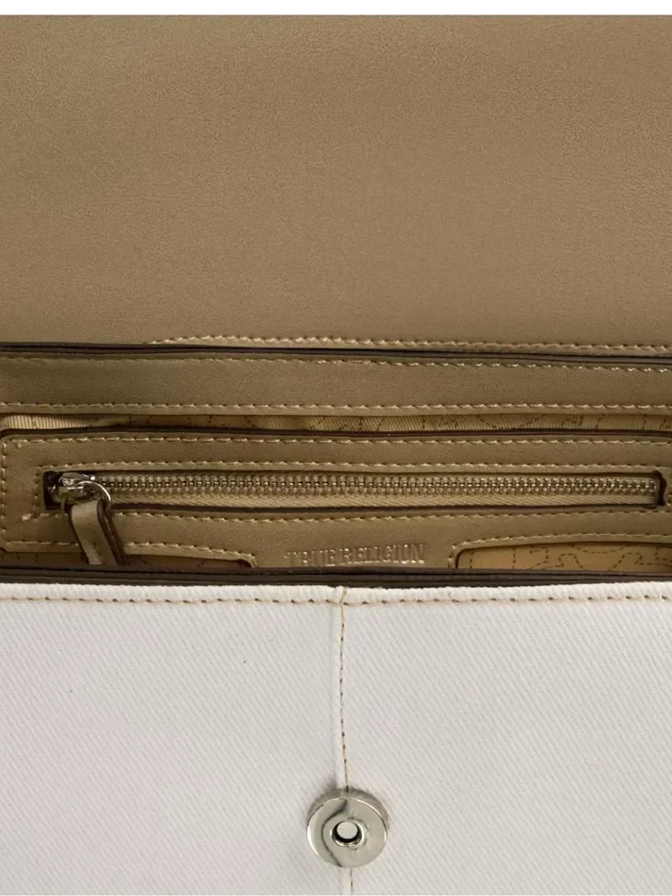 Bolso bandolera en denim con logotipo de herradura extragrande - imagen 5