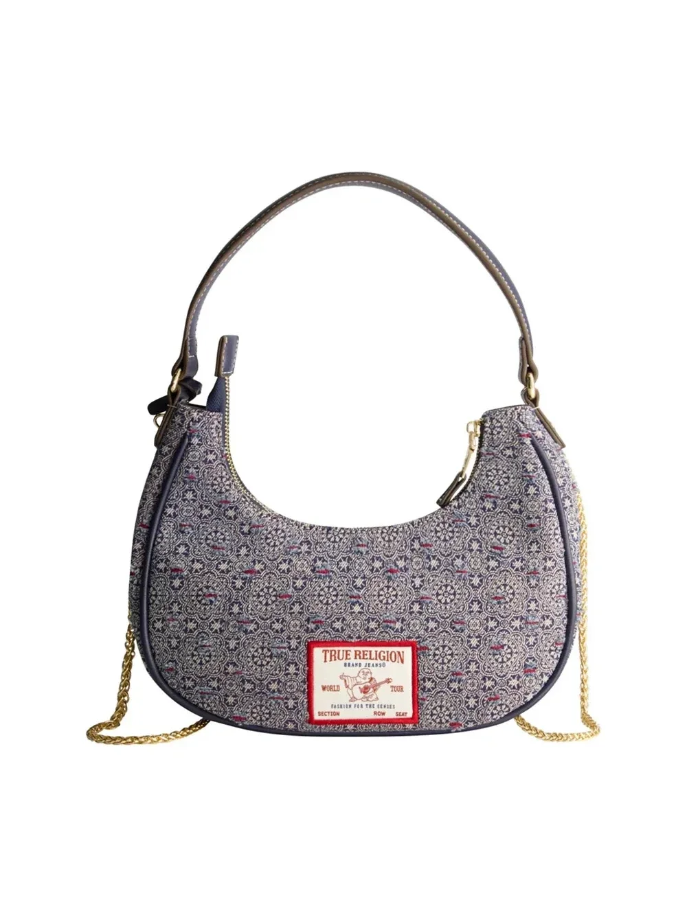 Bolso pequeño estilo hobo en denim a rayas - imagen 4