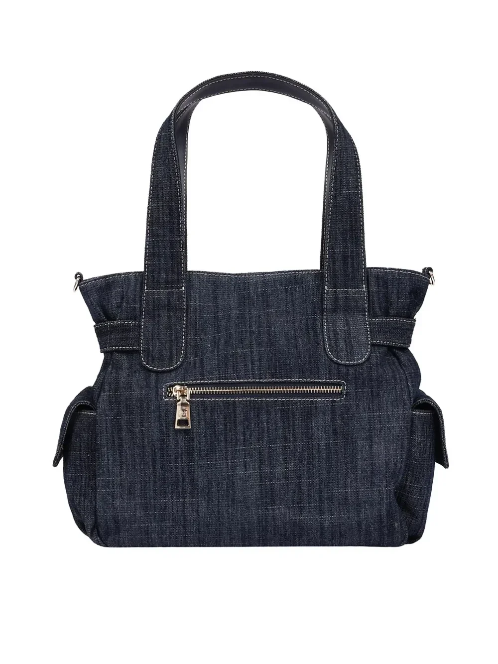 Bolso Tote en denim con múltiples bolsillos y cierre ajustable - imagen 3