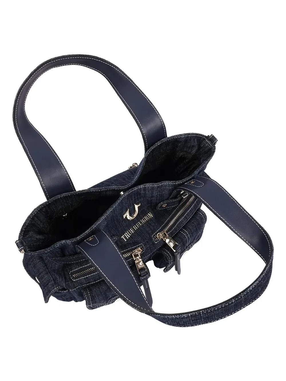 Bolso Tote en denim con múltiples bolsillos y cierre ajustable - imagen 4