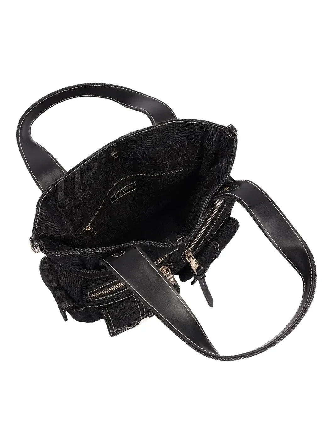 Bolso Tote en denim con múltiples bolsillos y cierre ajustable - imagen 4