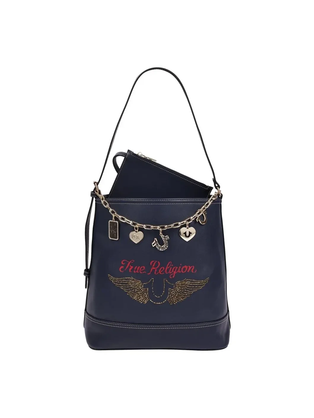 Bolso tipo cubo Chain Moto PU con cadena de dijes y bolsillo extraíble - imagen 4